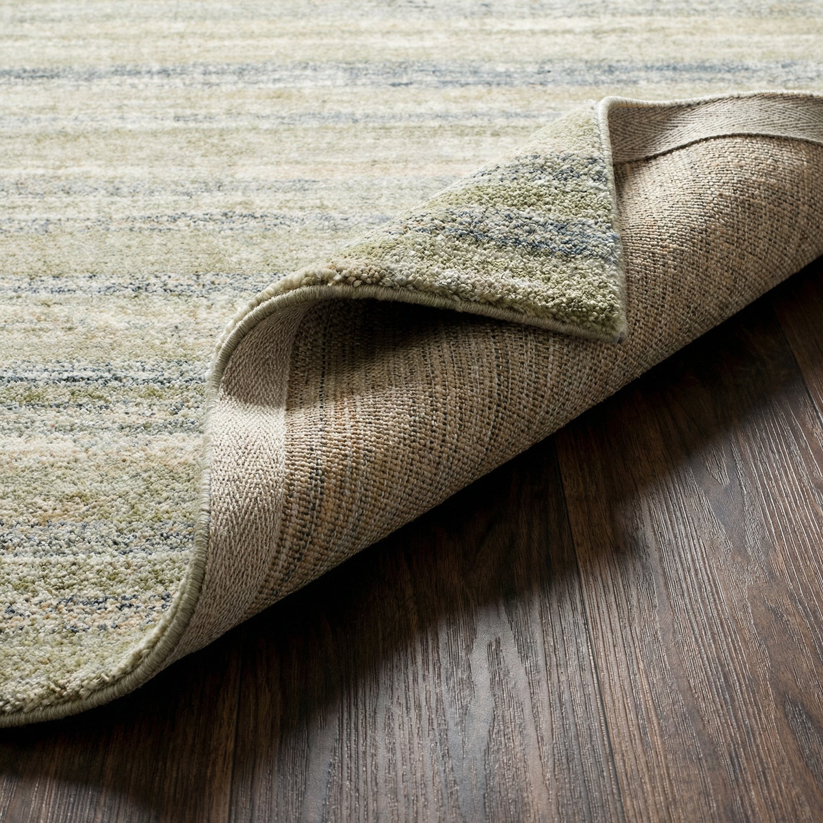 Avellino Abstract Modern Marble High Pile Green & Blue Polypropylene & Polyester Rug 200x280cm - folded detail