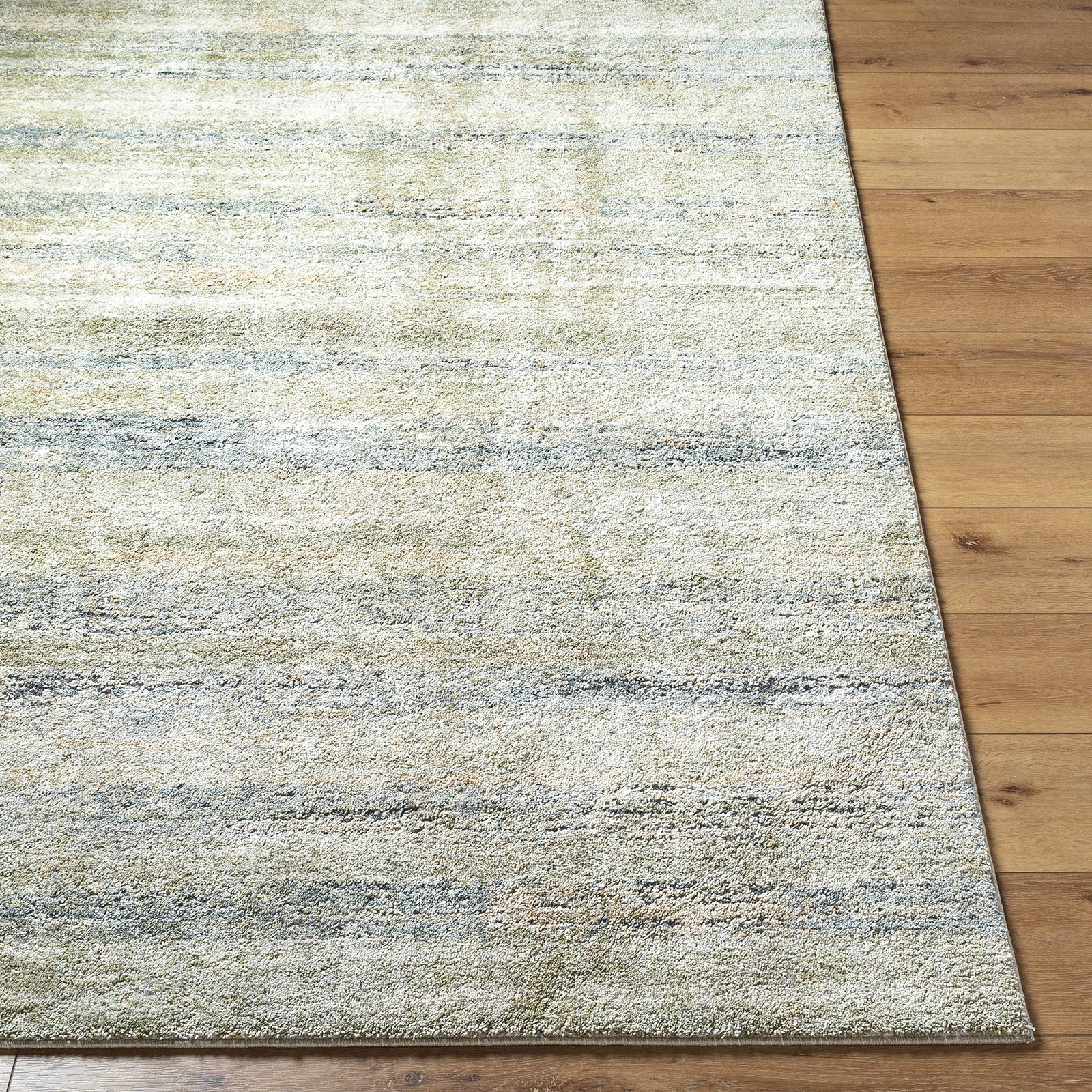 Avellino Abstract Modern Marble High Pile Green & Blue Polypropylene & Polyester Rug 200x280cm - front view