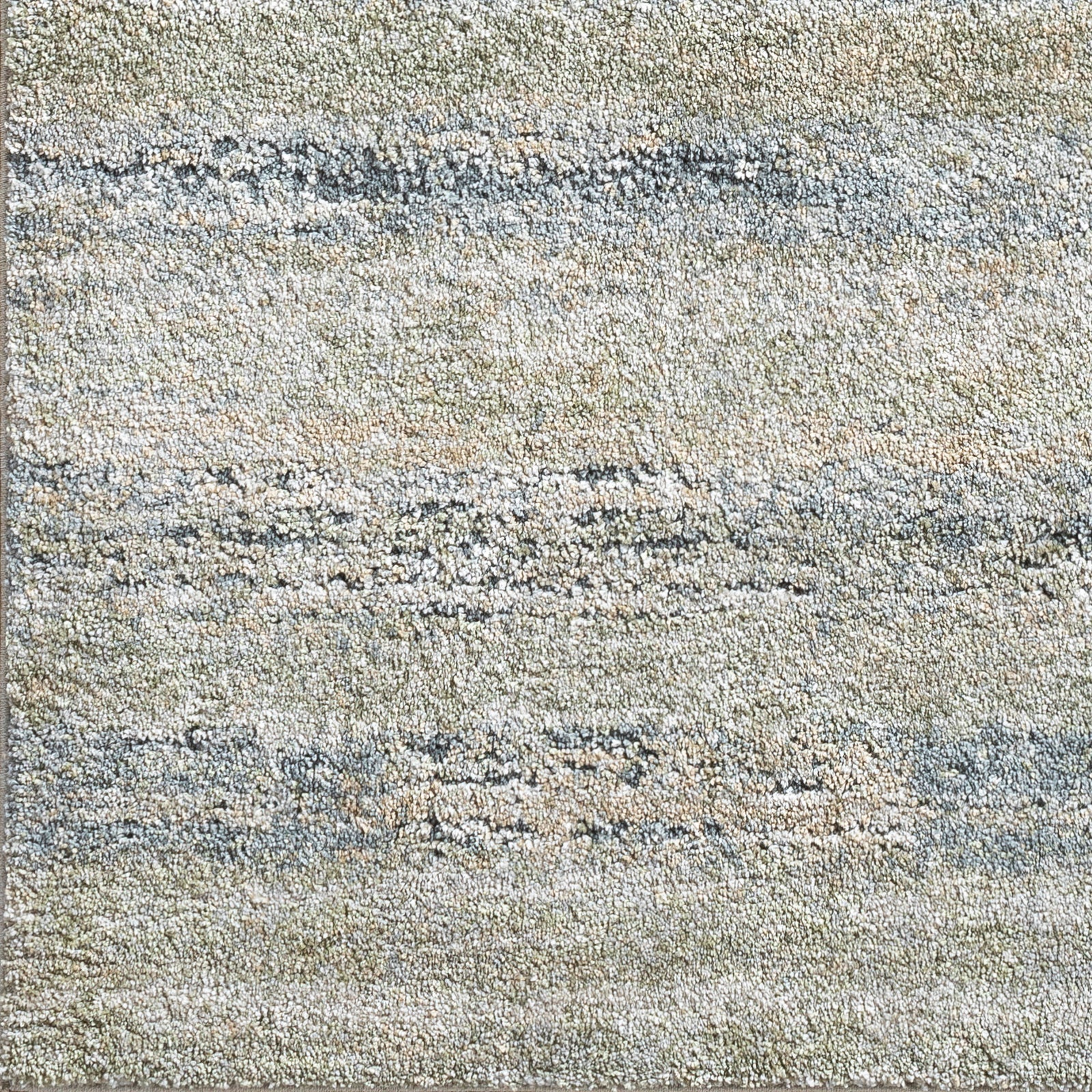 Avellino Abstract Modern Marble High Pile Green & Blue Polypropylene & Polyester Rug 160x213cm - pile detail