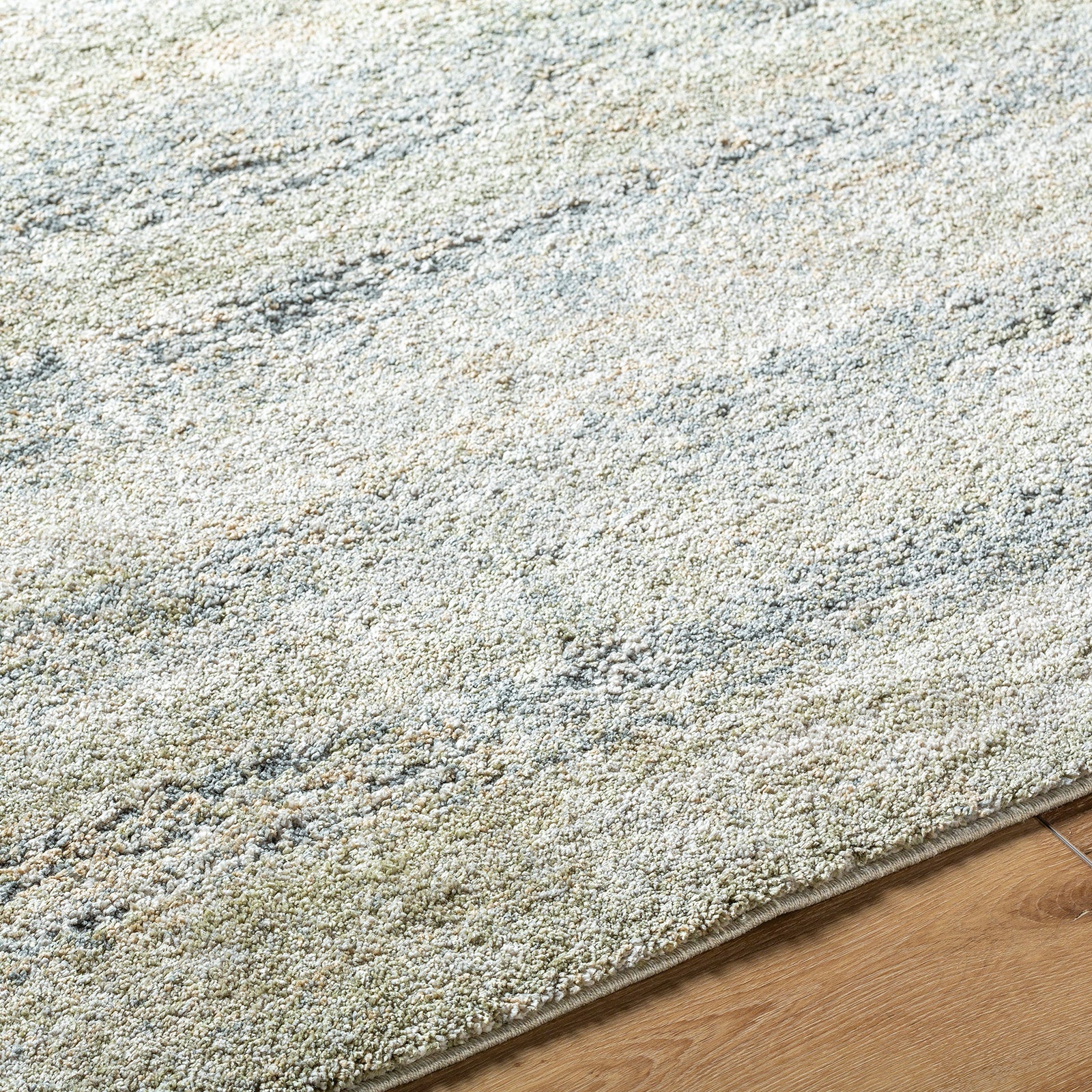 Avellino Abstract Modern Marble High Pile Green & Blue Polypropylene & Polyester Rug 200x280cm - texture detail
