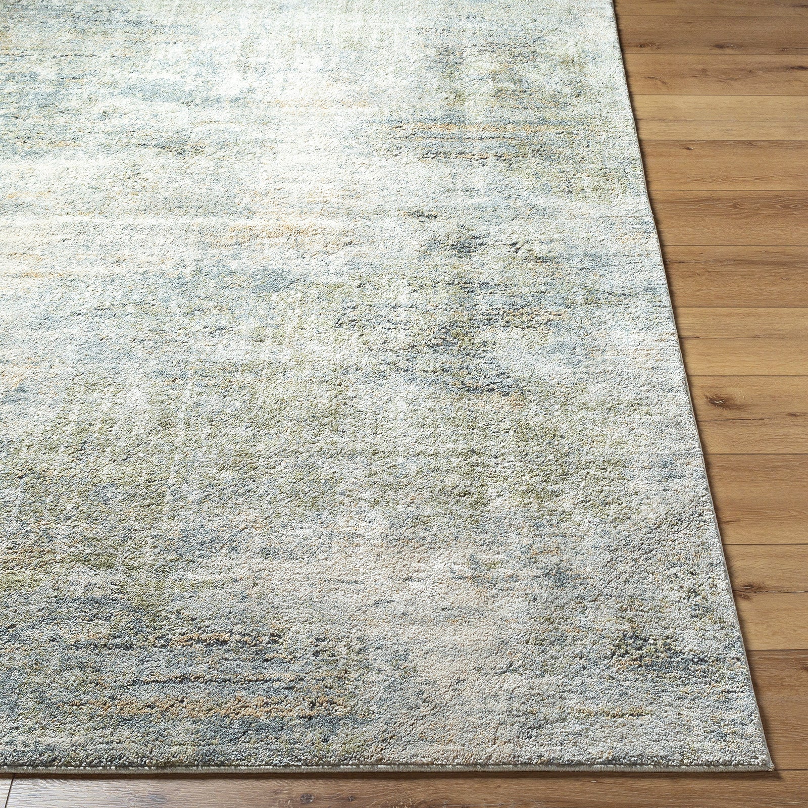 Avellino Abstract Modern Marble High Pile Green & Grey Polypropylene & Polyester Rug 200x280cm - front view