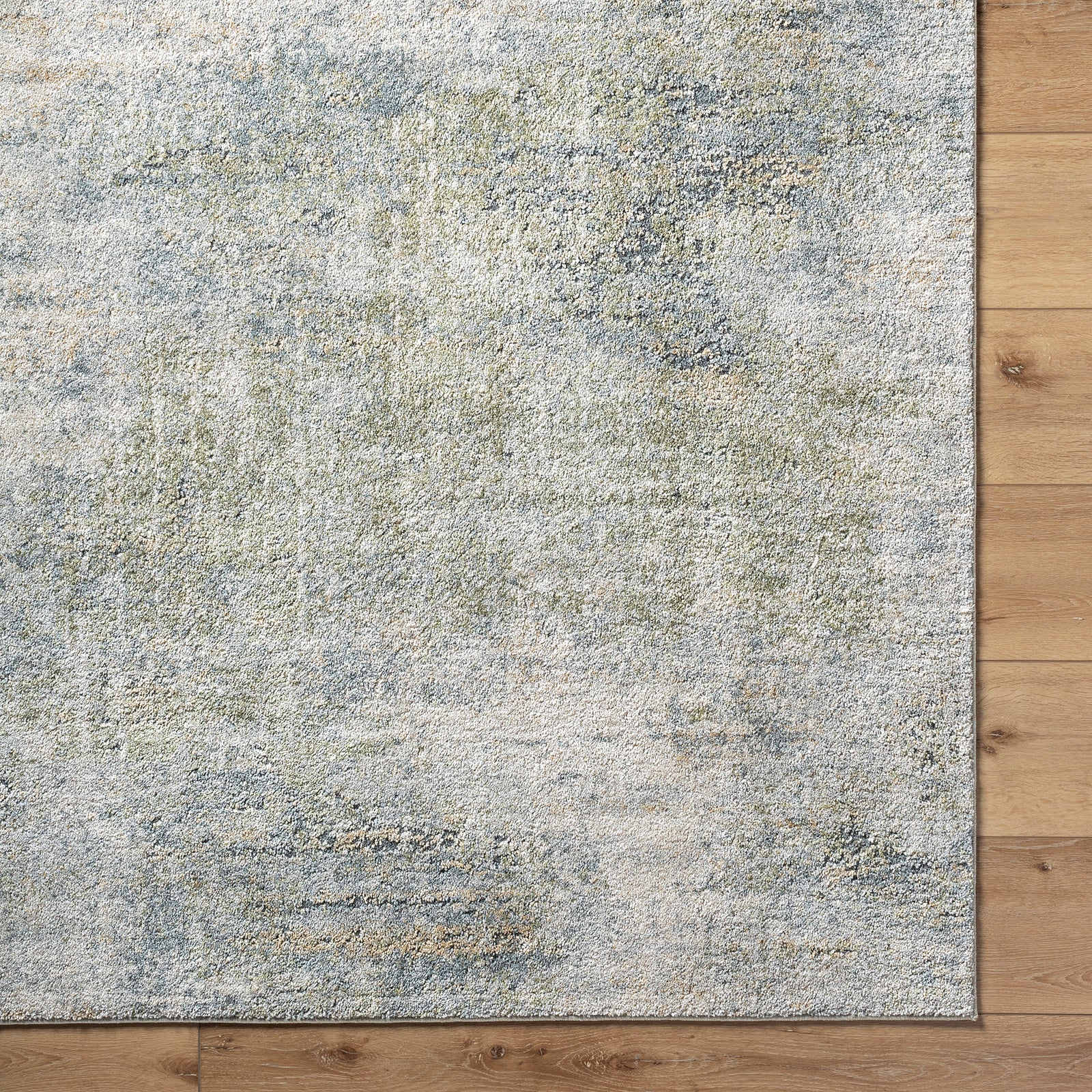 Avellino Abstract Modern Marble High Pile Green & Grey Polypropylene & Polyester Rug 200x280cm - pile detail