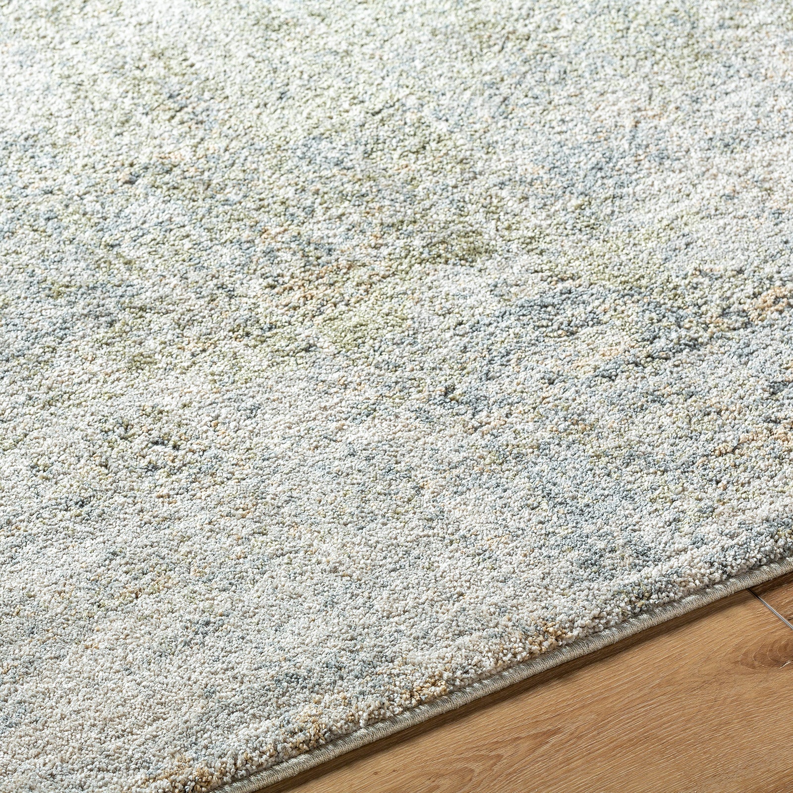 Avellino Abstract Modern Marble High Pile Green & Grey Polypropylene & Polyester Rug 200x280cm - texture detail