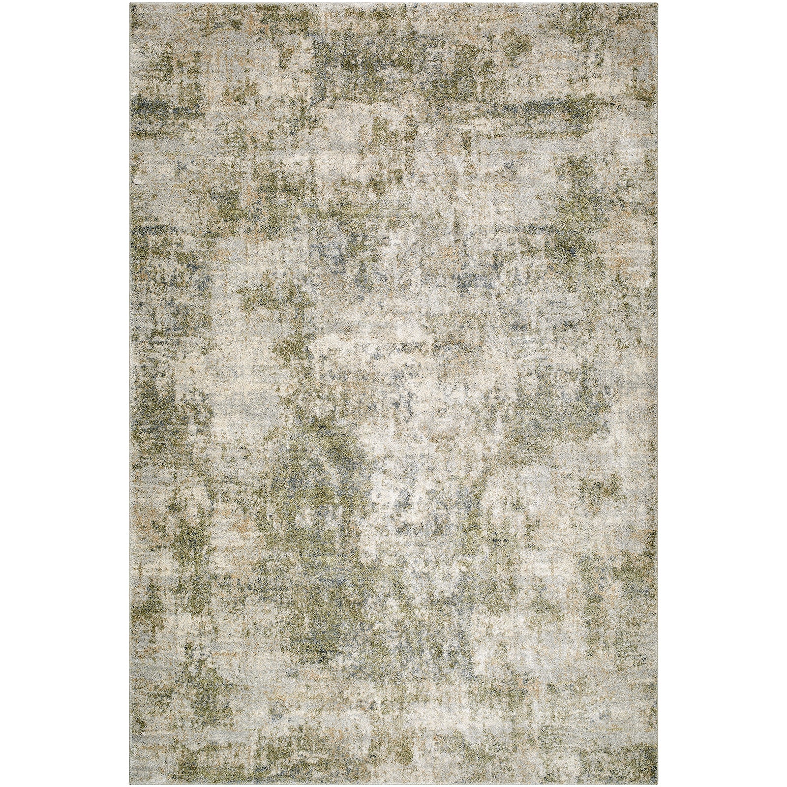 Avellino Abstract Modern Marble High Pile Green & Light Grey Polypropylene & Polyester Rug 200x280cm - product image