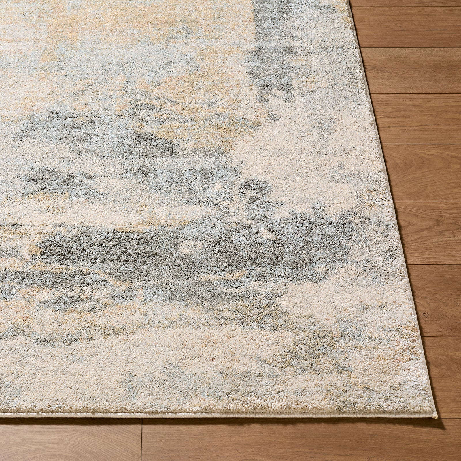 Avellino Abstract Modern Marble High Pile Grey & Blue & Beige Polypropylene & Polyester Rug 160x213cm - front view