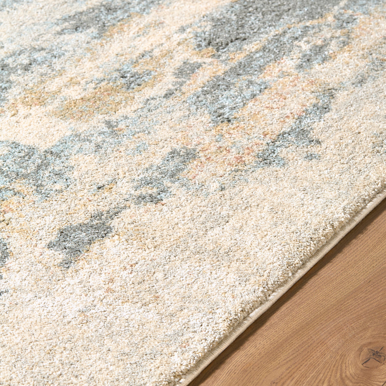 Avellino Abstract Modern Marble High Pile Grey & Blue & Beige Polypropylene & Polyester Rug 160x213cm - texture detail