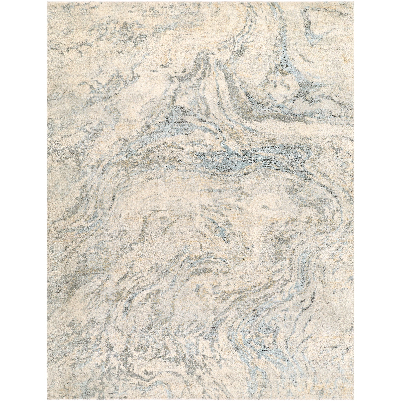 Avellino Abstract Modern Marble High Pile Beige & Grey & Blue Polypropylene & Polyester Rug 160x213cm - product image