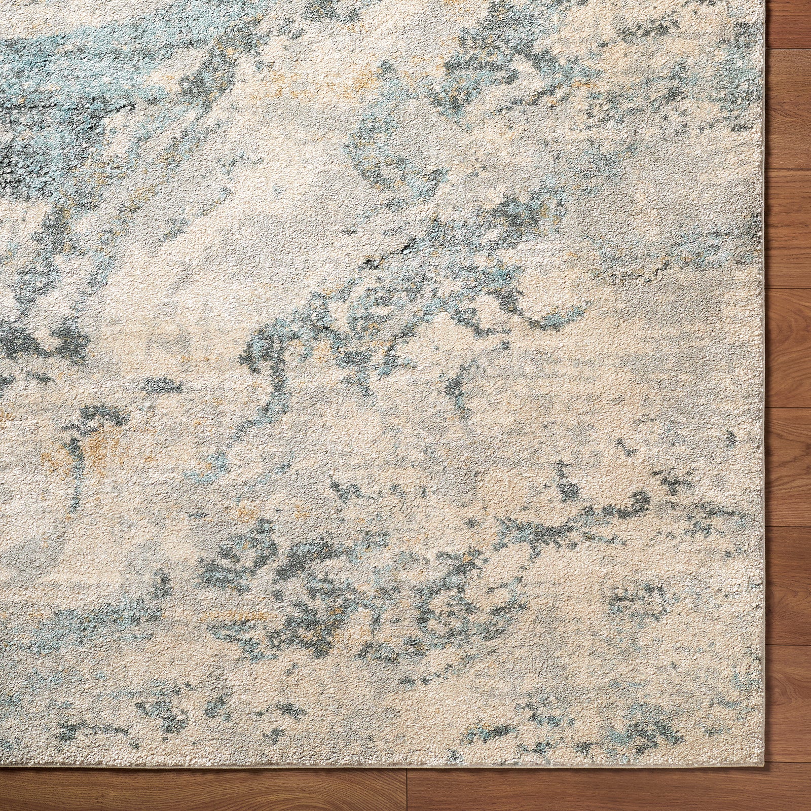 Avellino Abstract Modern Marble High Pile Beige & Grey & Blue Polypropylene & Polyester Rug 160x213cm - pile detail