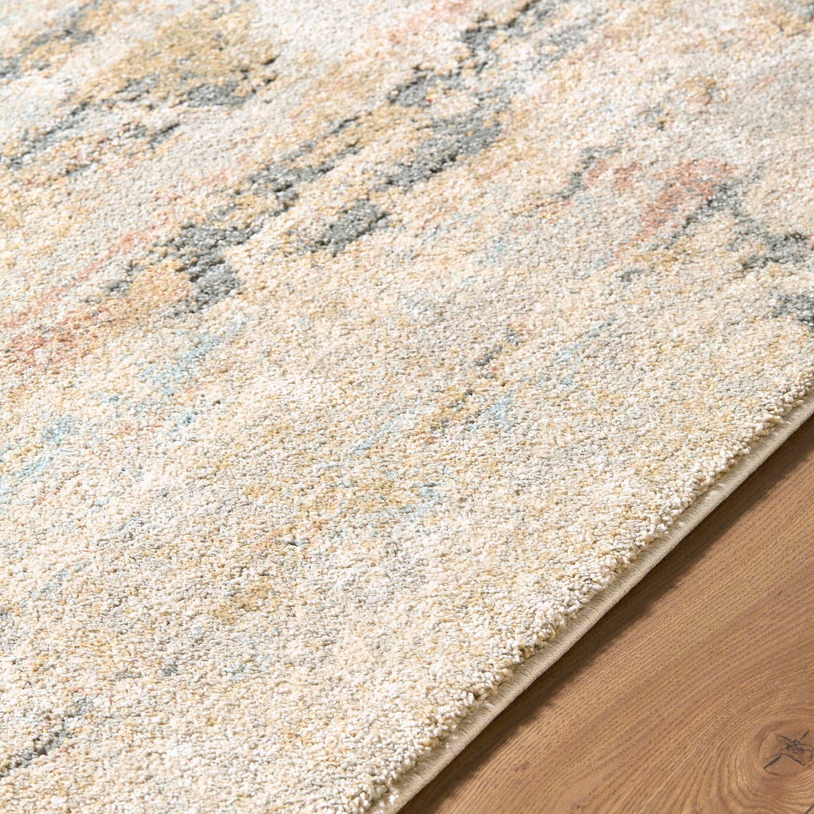Avellino Abstract Modern Marble High Pile Beige & Grey & Blue Polypropylene & Polyester Rug 200x280cm - texture detail