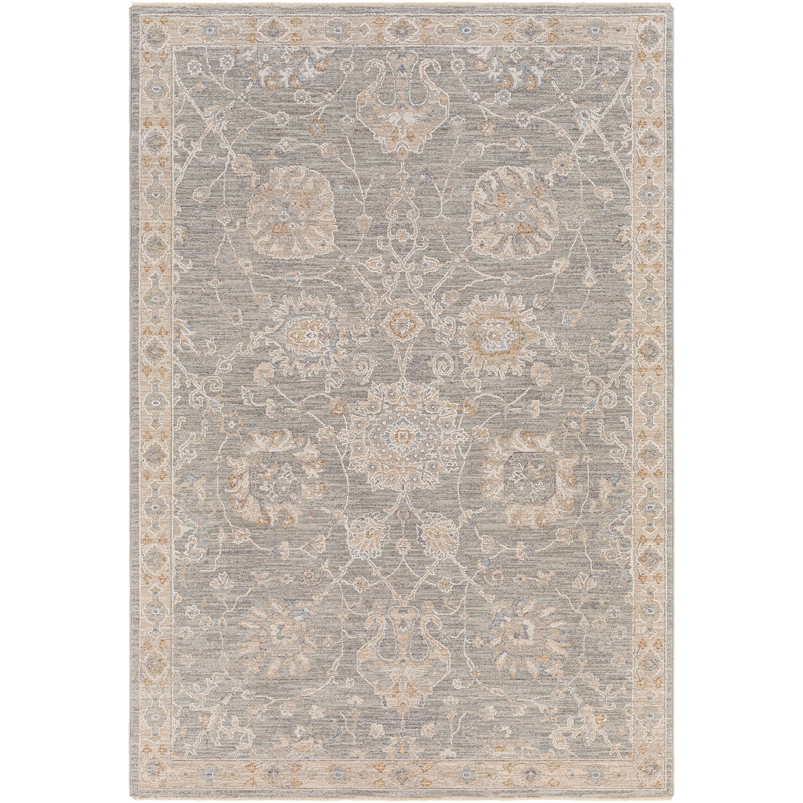 Avant Garde Vintage Traditional Grey & Charcoal Polyester & Polypropylene Rug 152x225cm - product image