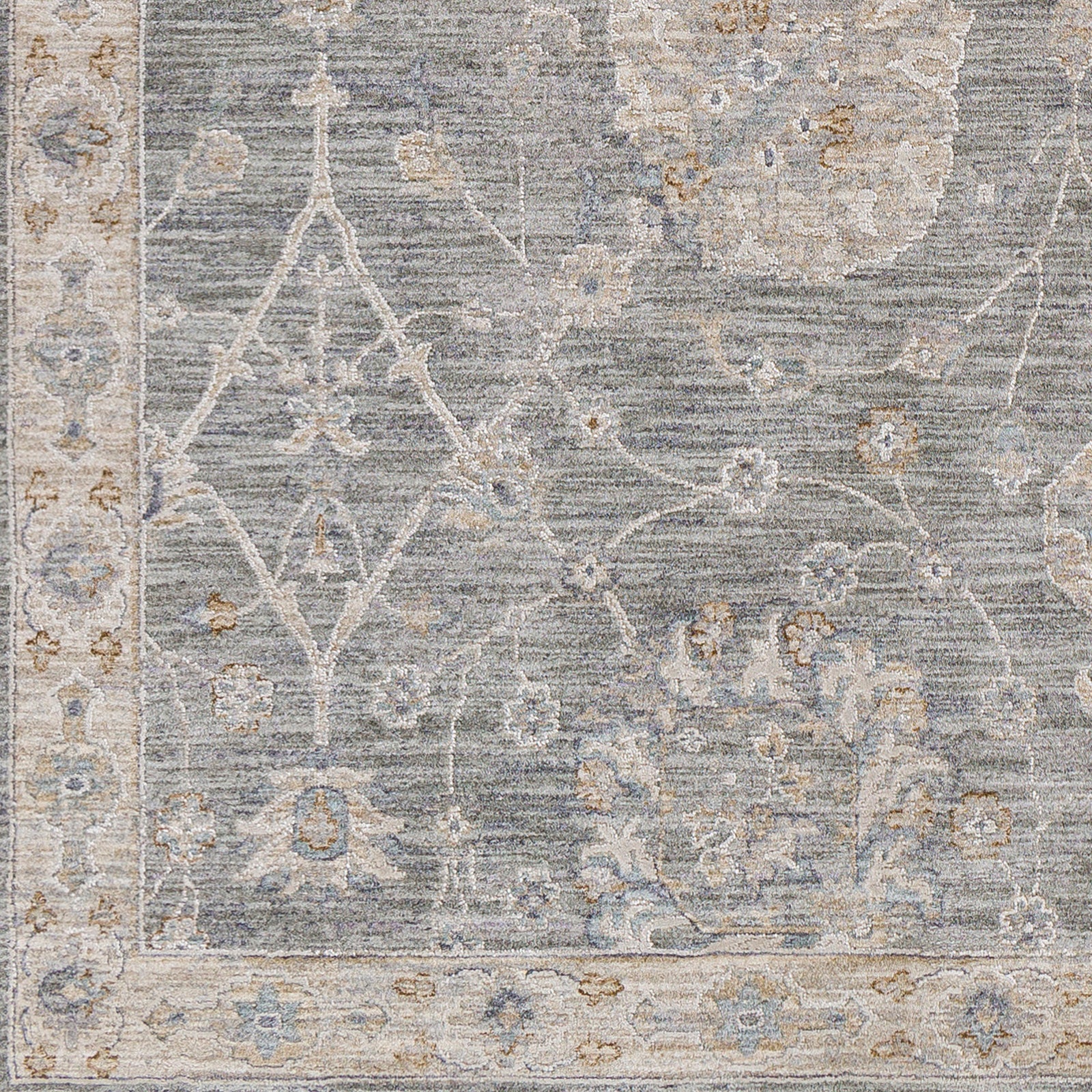 Avant Garde Vintage Traditional Grey & Charcoal Polyester & Polypropylene Rug 152x225cm - colour swatch