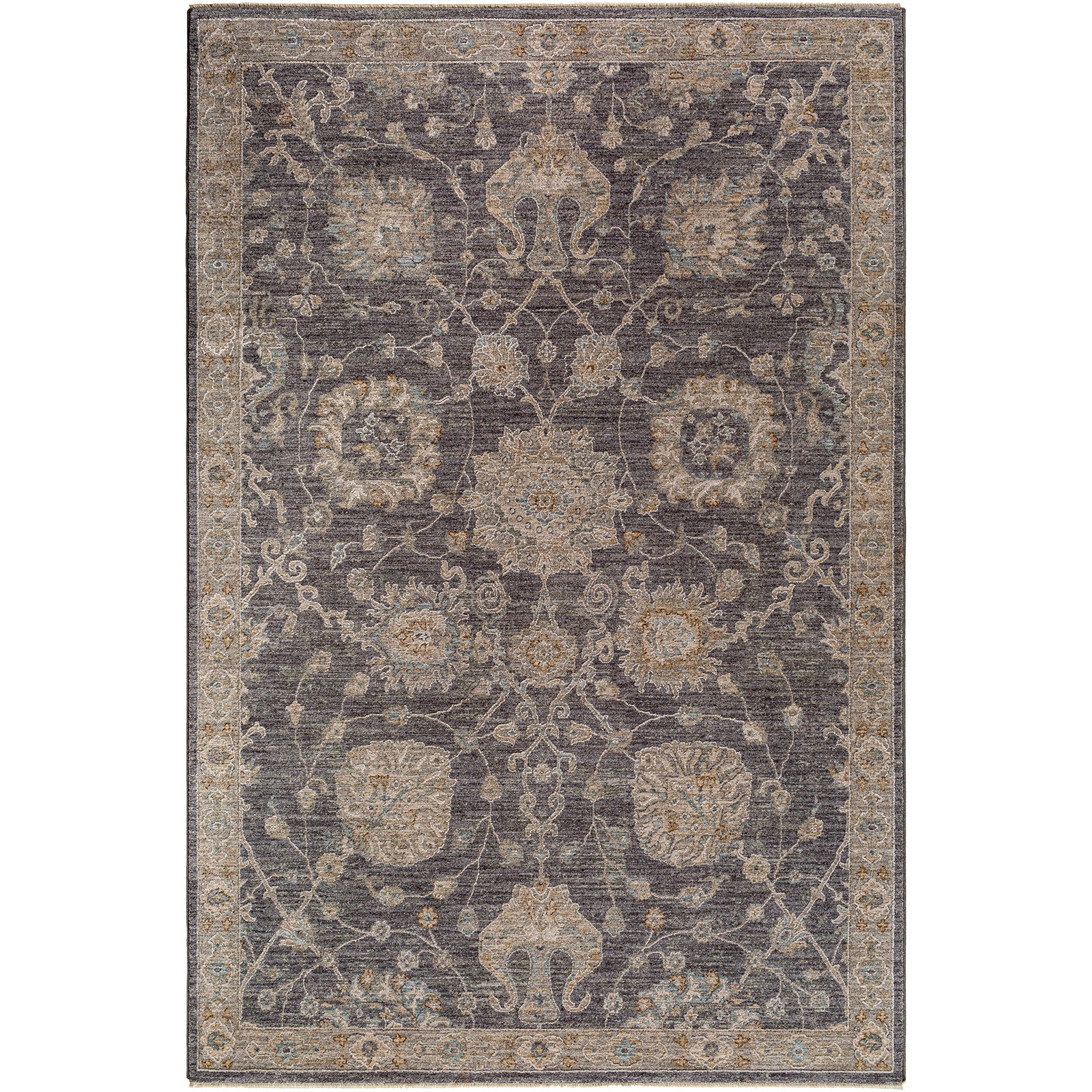 Avant Garde Vintage Traditional Charcoal & Grey Polyester & Polypropylene Rug 152x225cm - product image