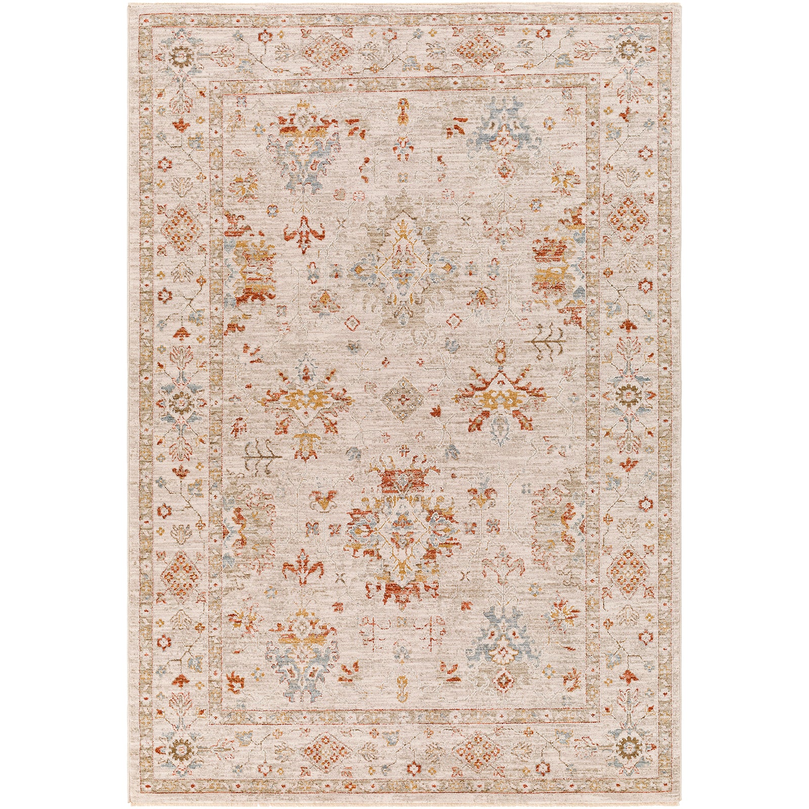 Avant Garde Vintage Traditional Beige & Rust Polyester & Polypropylene Rug 152x225cm - product image