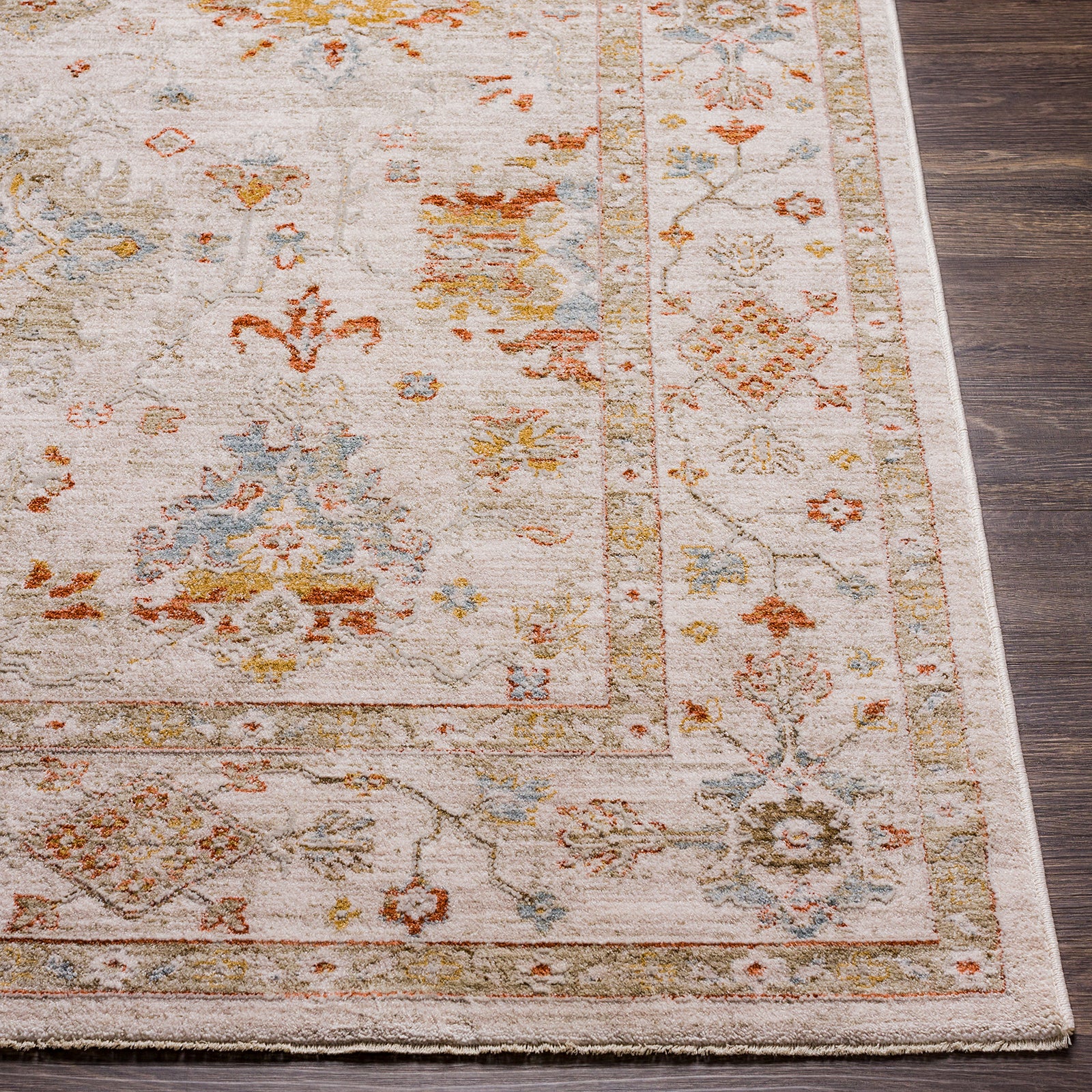 Avant Garde Vintage Traditional Beige & Rust Polyester & Polypropylene Rug 152x225cm - front view