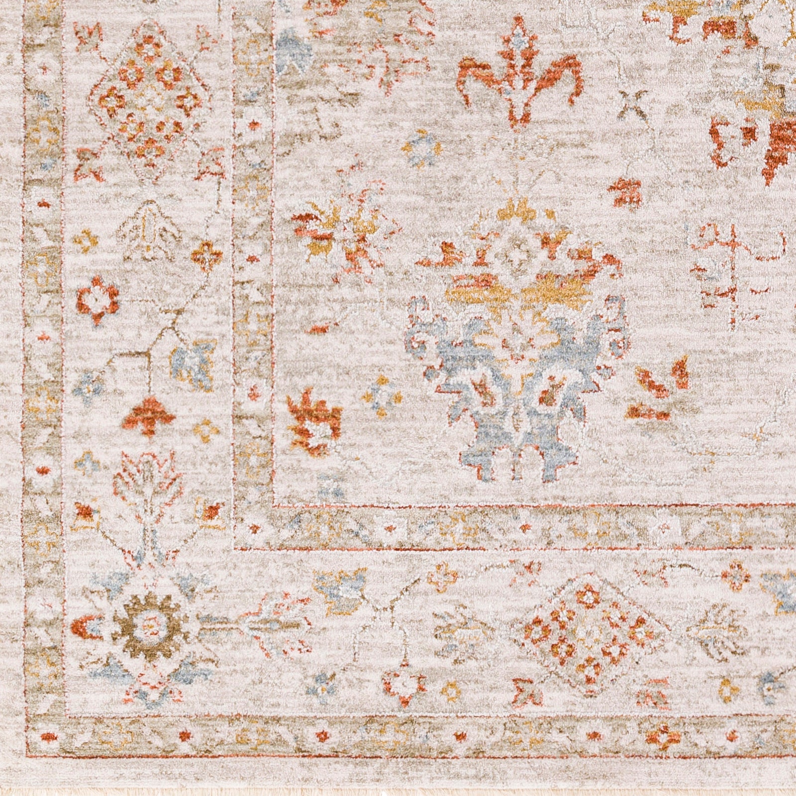Avant Garde Vintage Traditional Beige & Rust Polyester & Polypropylene Rug 152x225cm - colour swatch