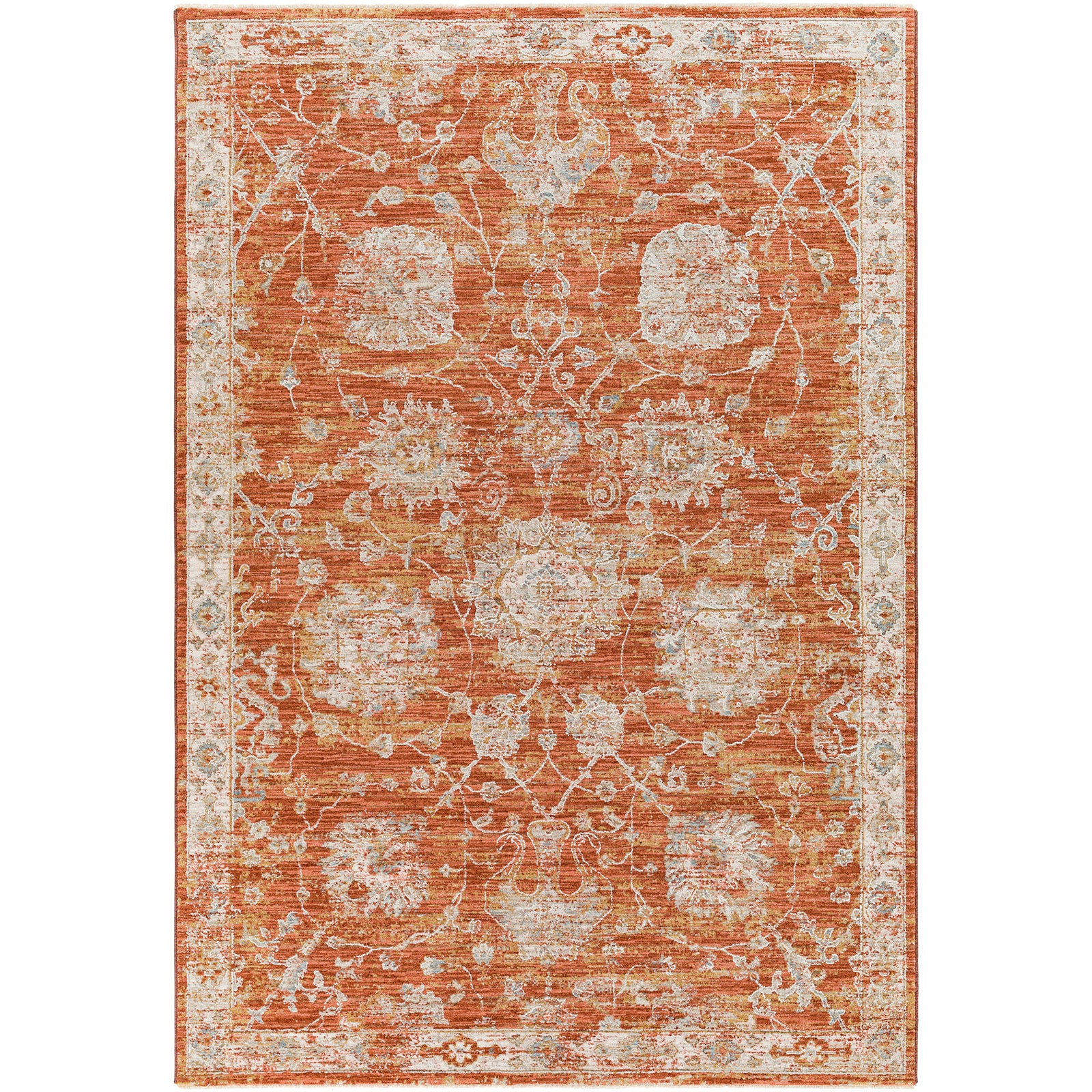 Avant Garde Vintage Traditional Orange & Rust Polyester & Polypropylene Rug 152x225cm - product image