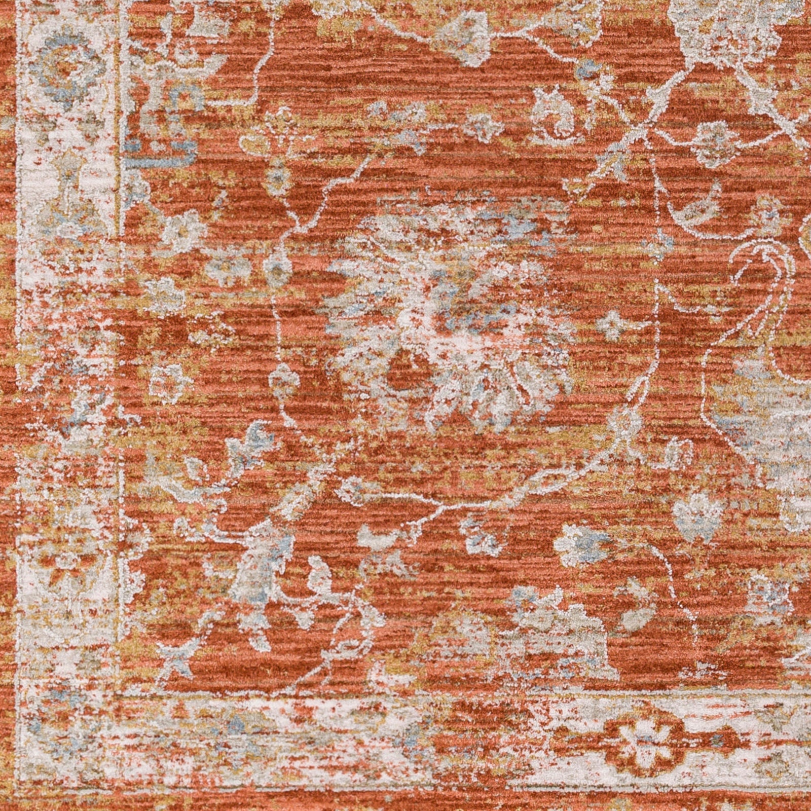 Avant Garde Vintage Traditional Orange & Rust Polyester & Polypropylene Rug 152x225cm - colour swatch