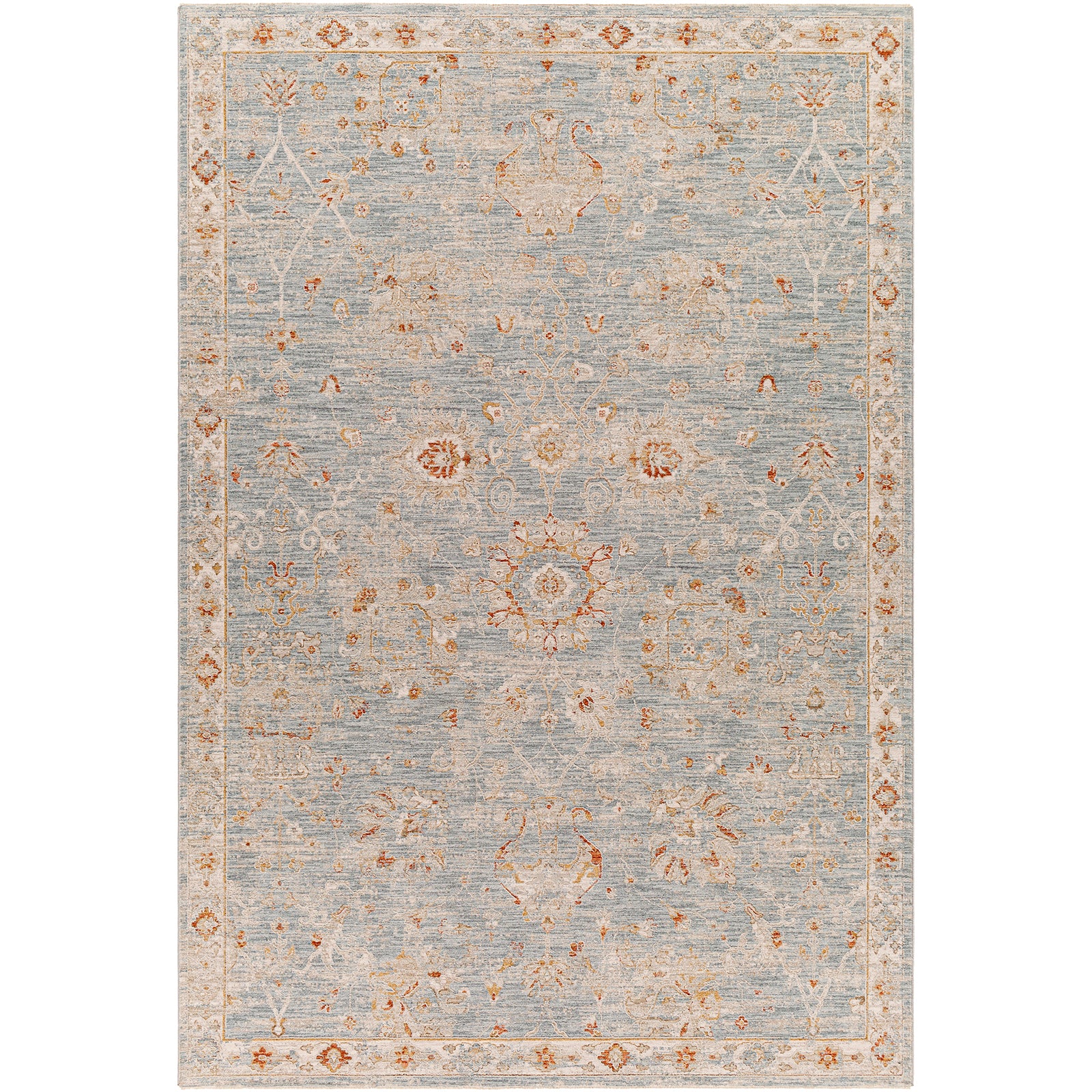Avant Garde Vintage Traditional Blue & Denim Polyester & Polypropylene Rug 200x290cm - product image