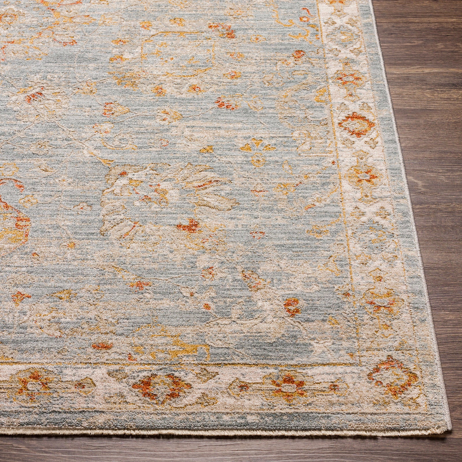 Avant Garde Vintage Traditional Blue & Denim Polyester & Polypropylene Rug 200x290cm - front view