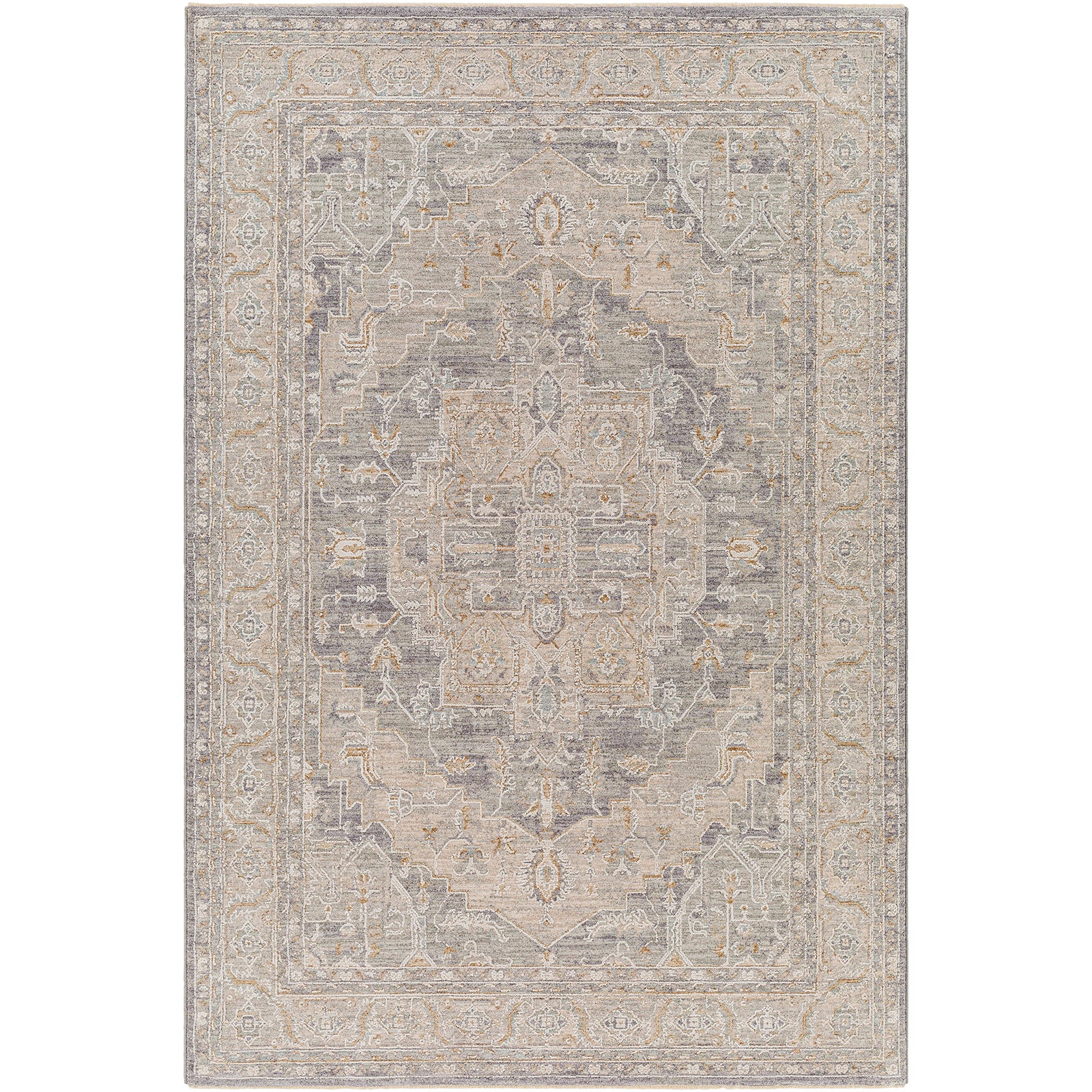 Avant Garde Vintage Traditional Grey & Denim Polyester & Polypropylene Rug 152x225cm - product image