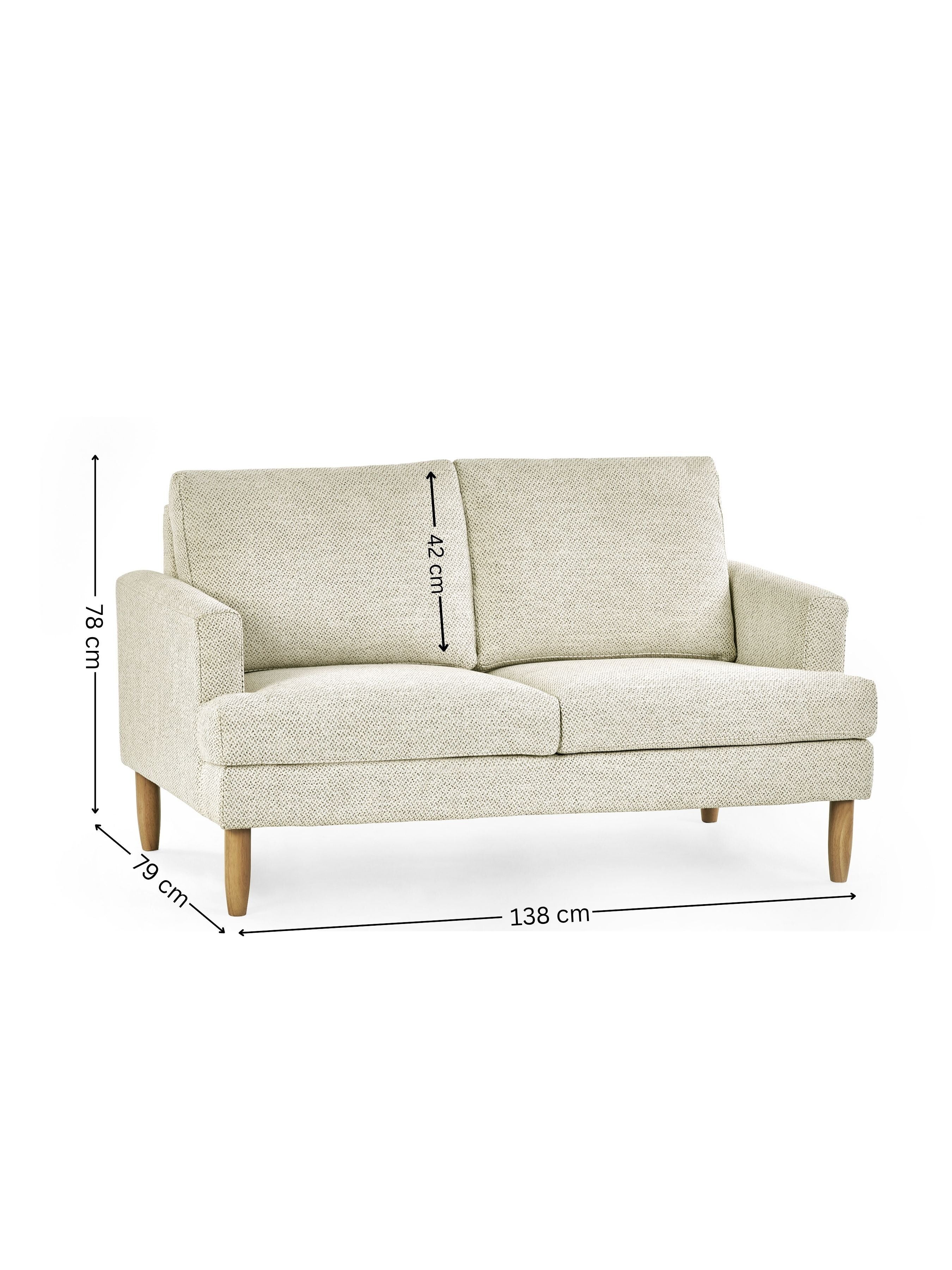 Camilla Beige Pearl Barley Sofa | 2 Seater