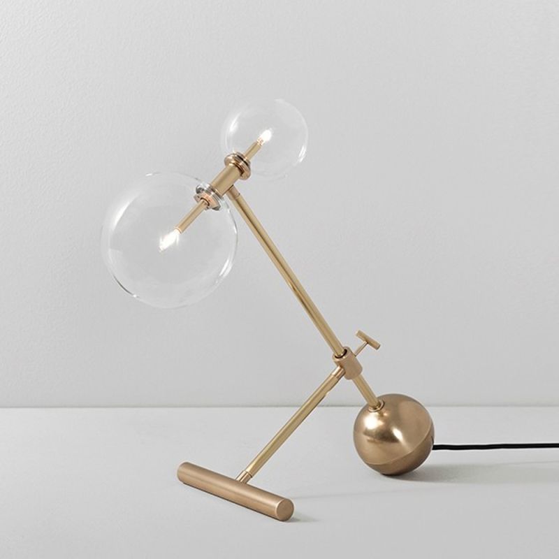 Schwung Zosia Burnished Brass Transparent Globe Table Lamp