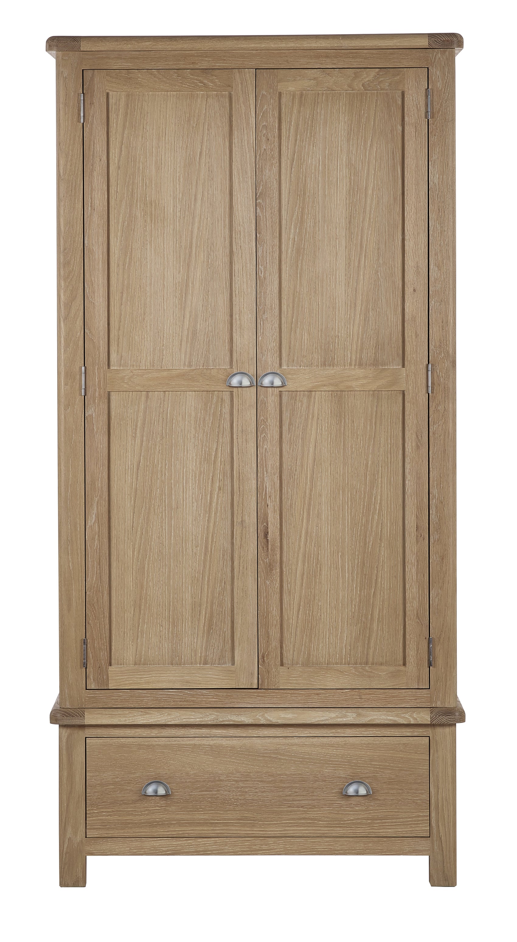 Cayden Limed Oak Wood Double Wardrobe