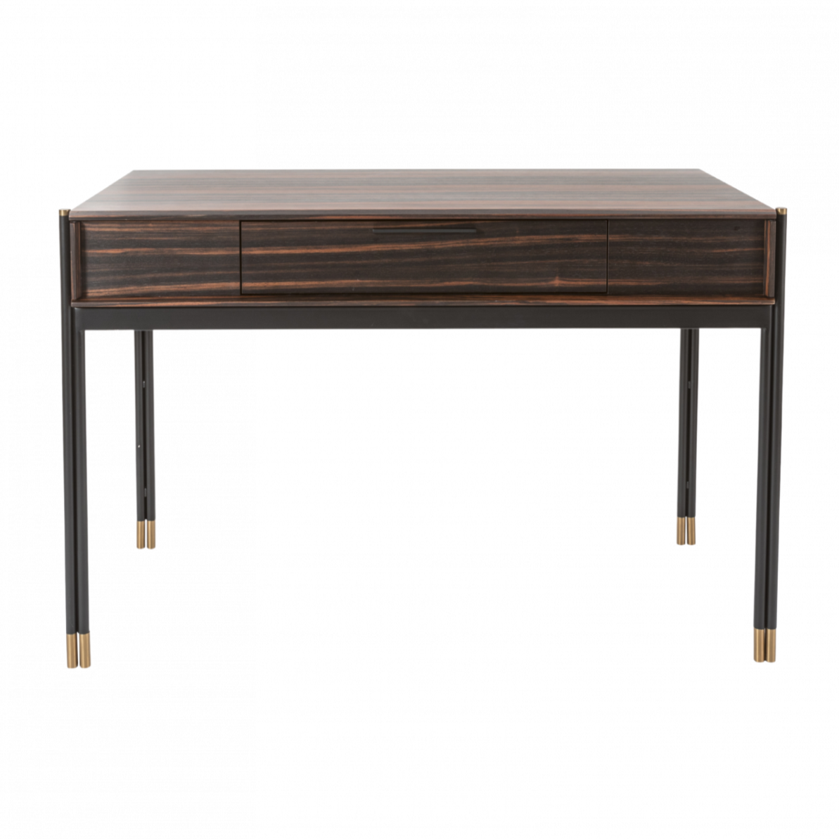 Bali Ebony Brown Wood & Gold Desk