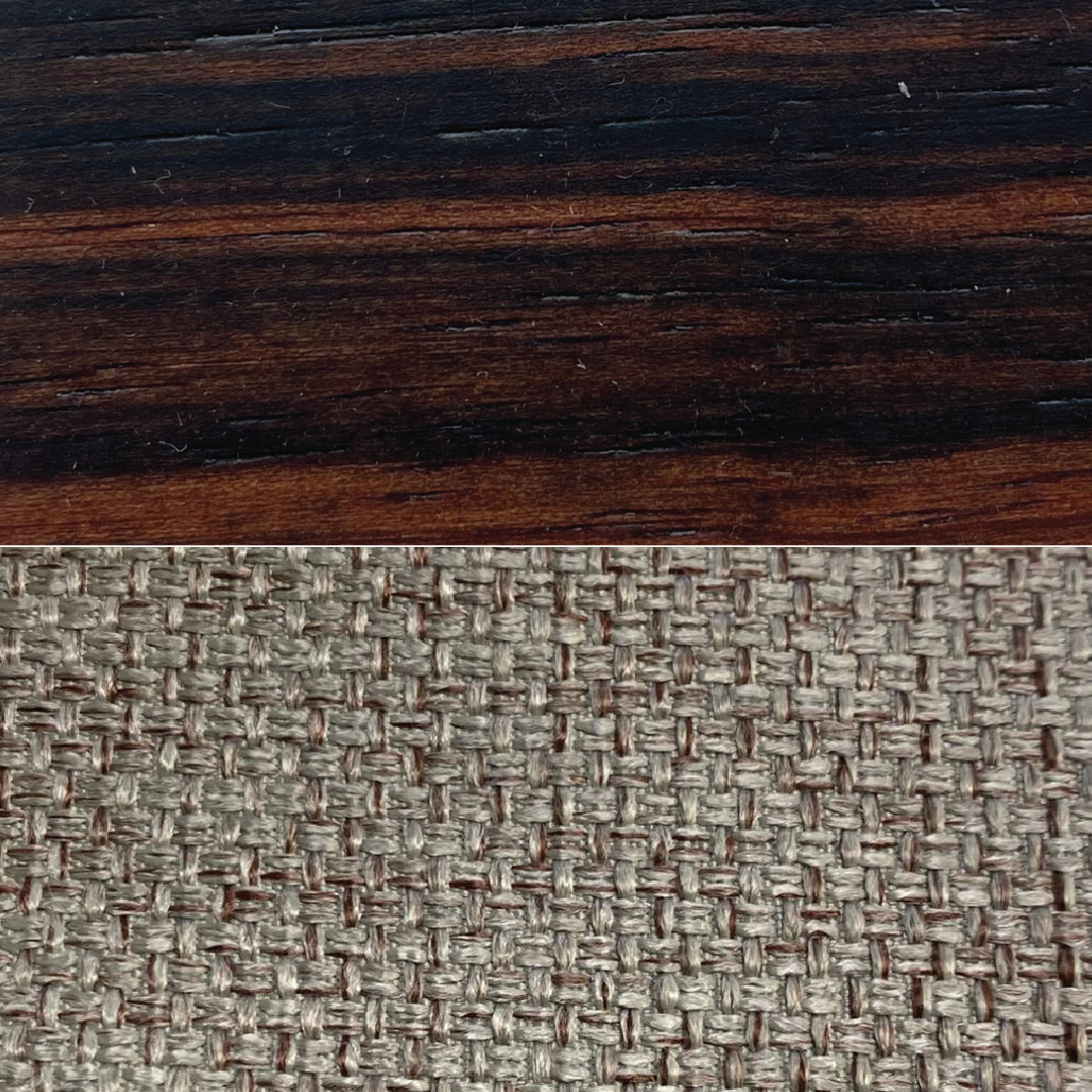 Bali Ebony Brown & Grey Fabric Headboard Double Bedframe