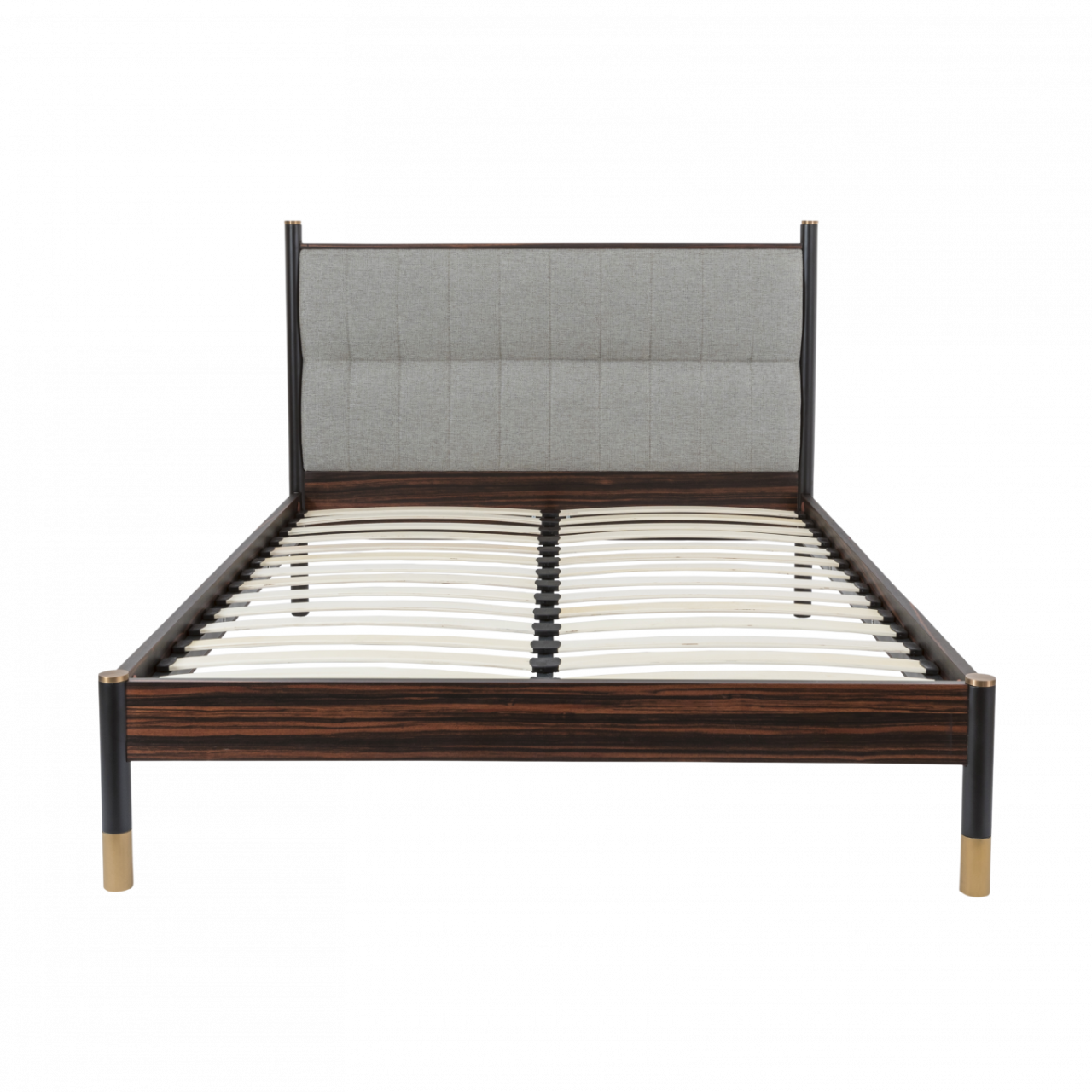 Bali Ebony Brown & Grey Fabric Kingsize Bedframe