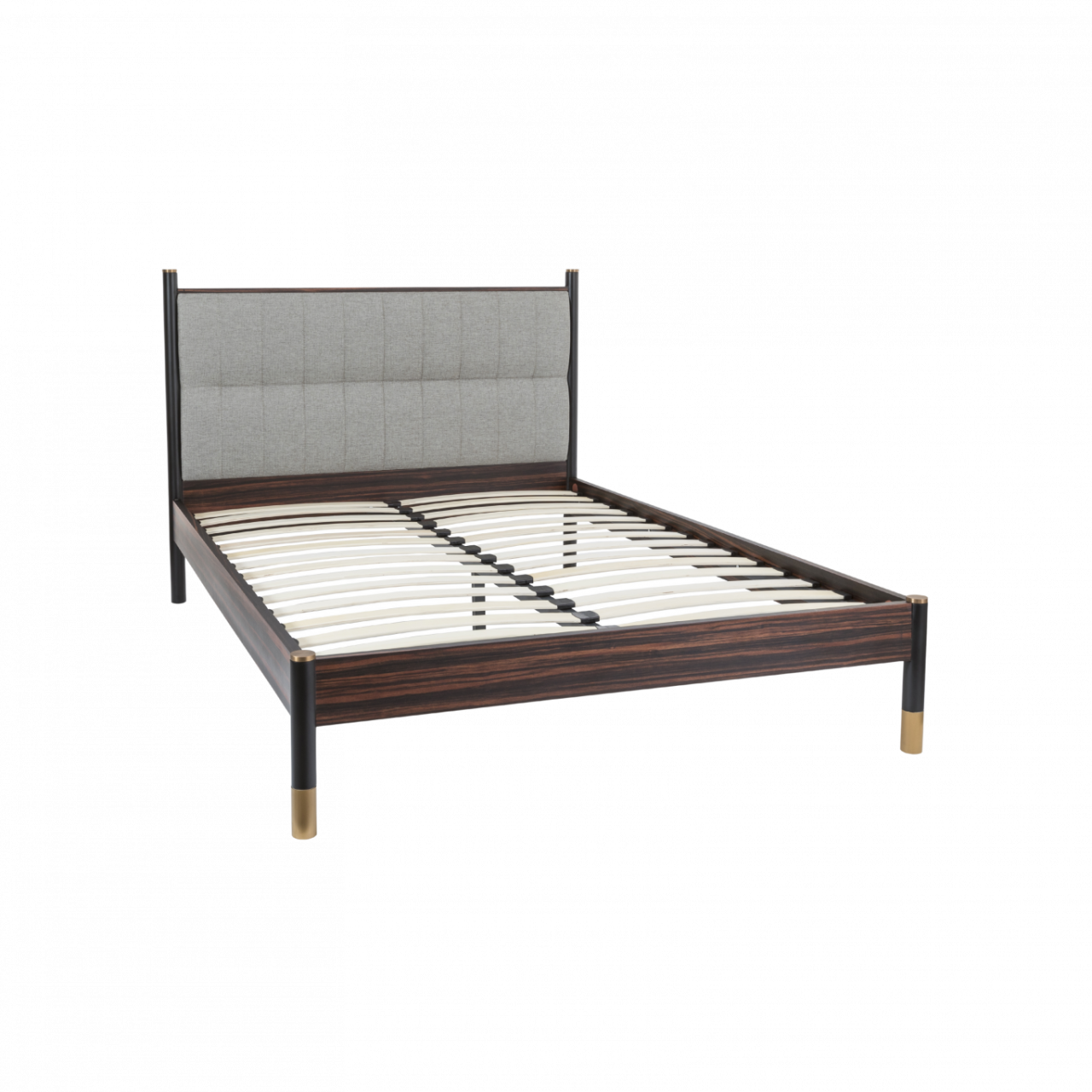 Bali Ebony Brown & Grey Fabric Kingsize Bedframe