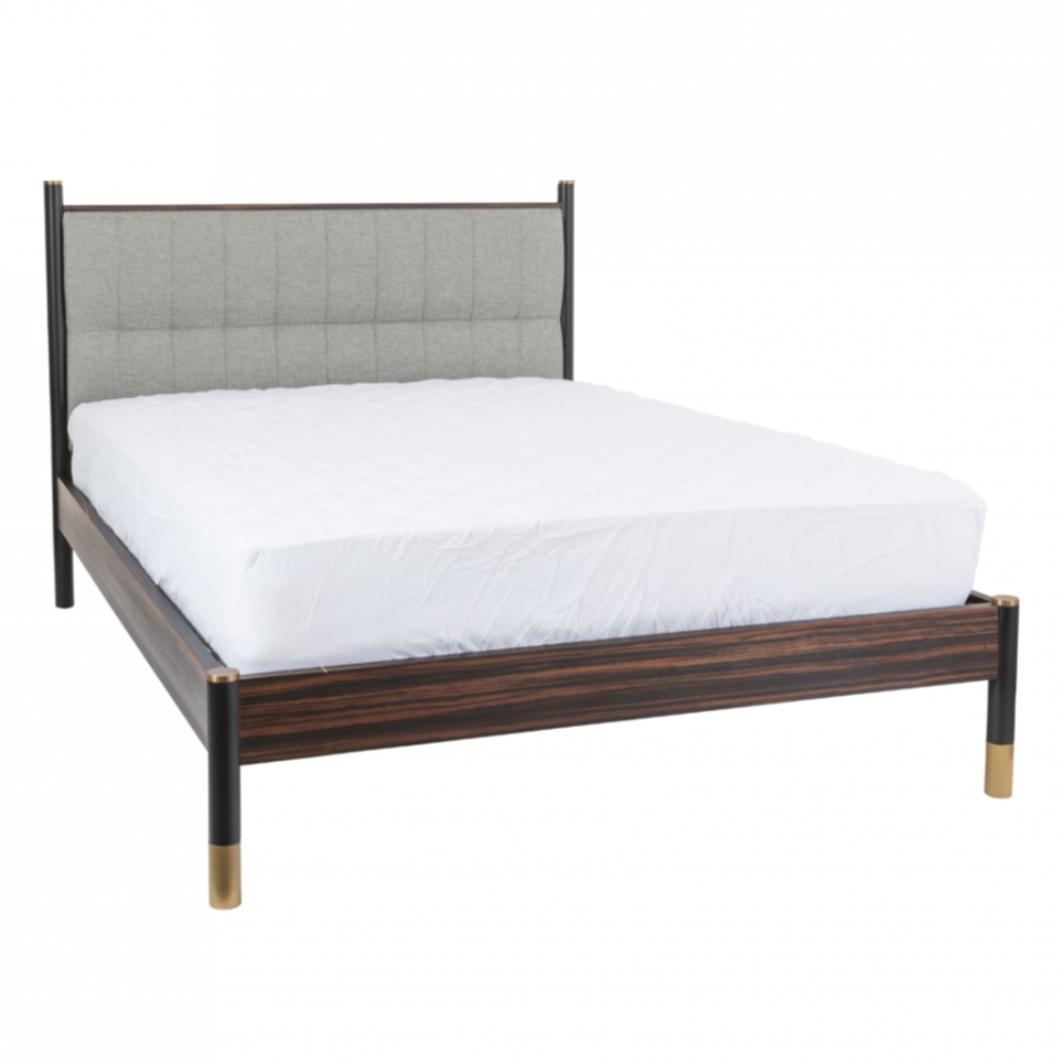 Bali Ebony Brown & Grey Fabric Kingsize Bedframe