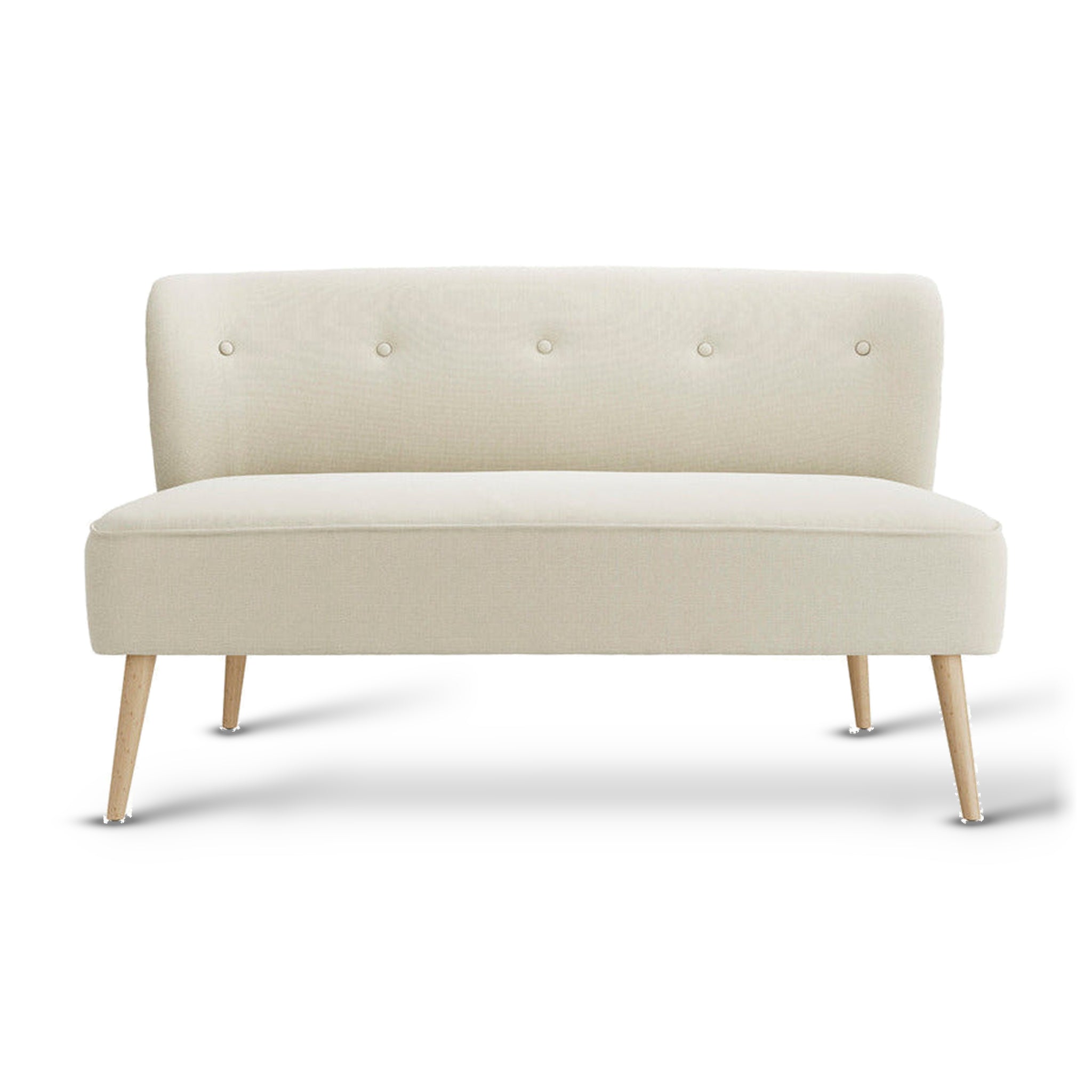 Beau Sand Beige & Blonde Wood Sofa | 2 Seater