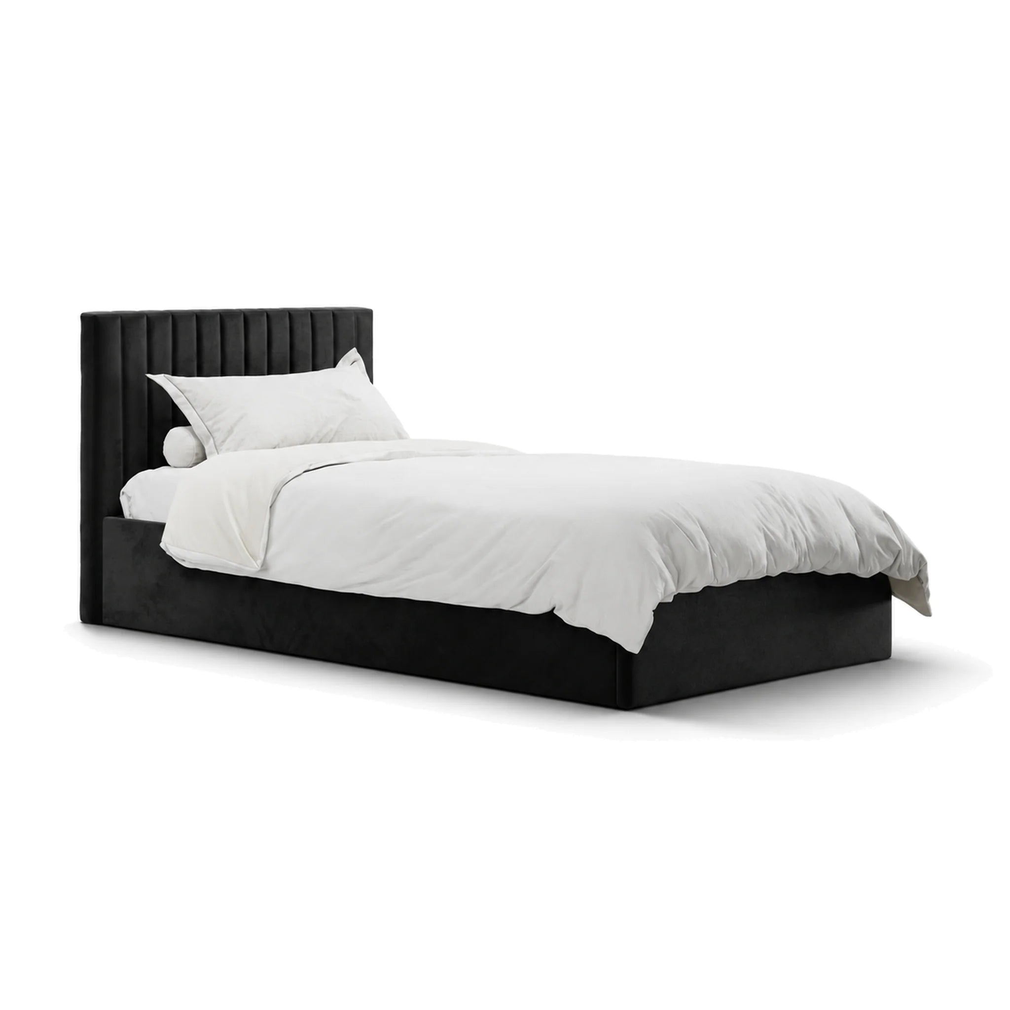 Berlin Black Velvet Ottoman Single Bed