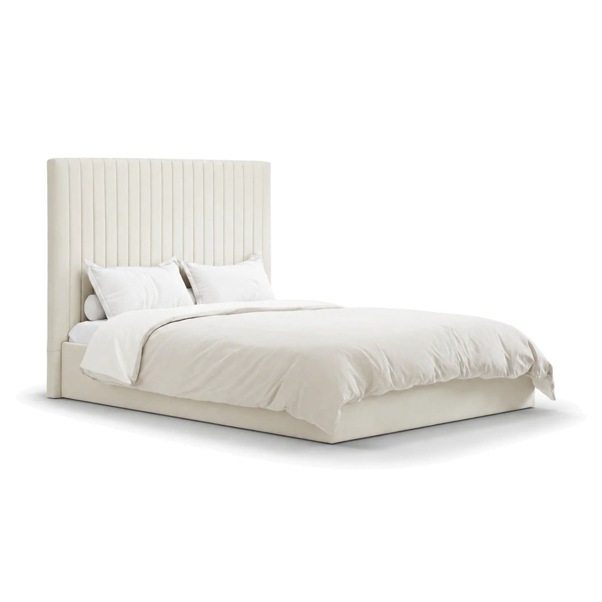 Berlin Milk Tall Ottoman King Size Bed