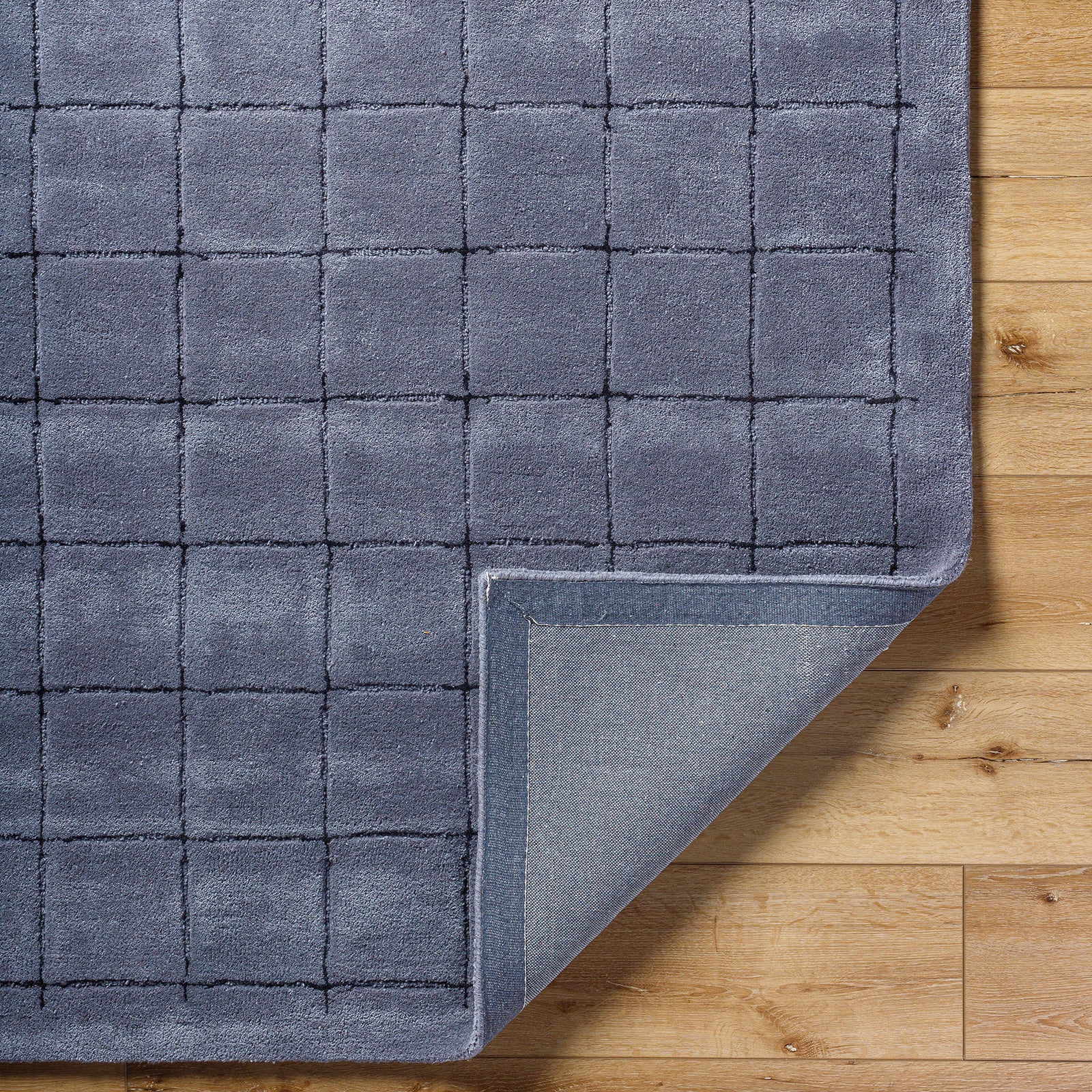 Brook Modern Wool Modern Grey & Charcoal Rug 152x229cm - folded detail