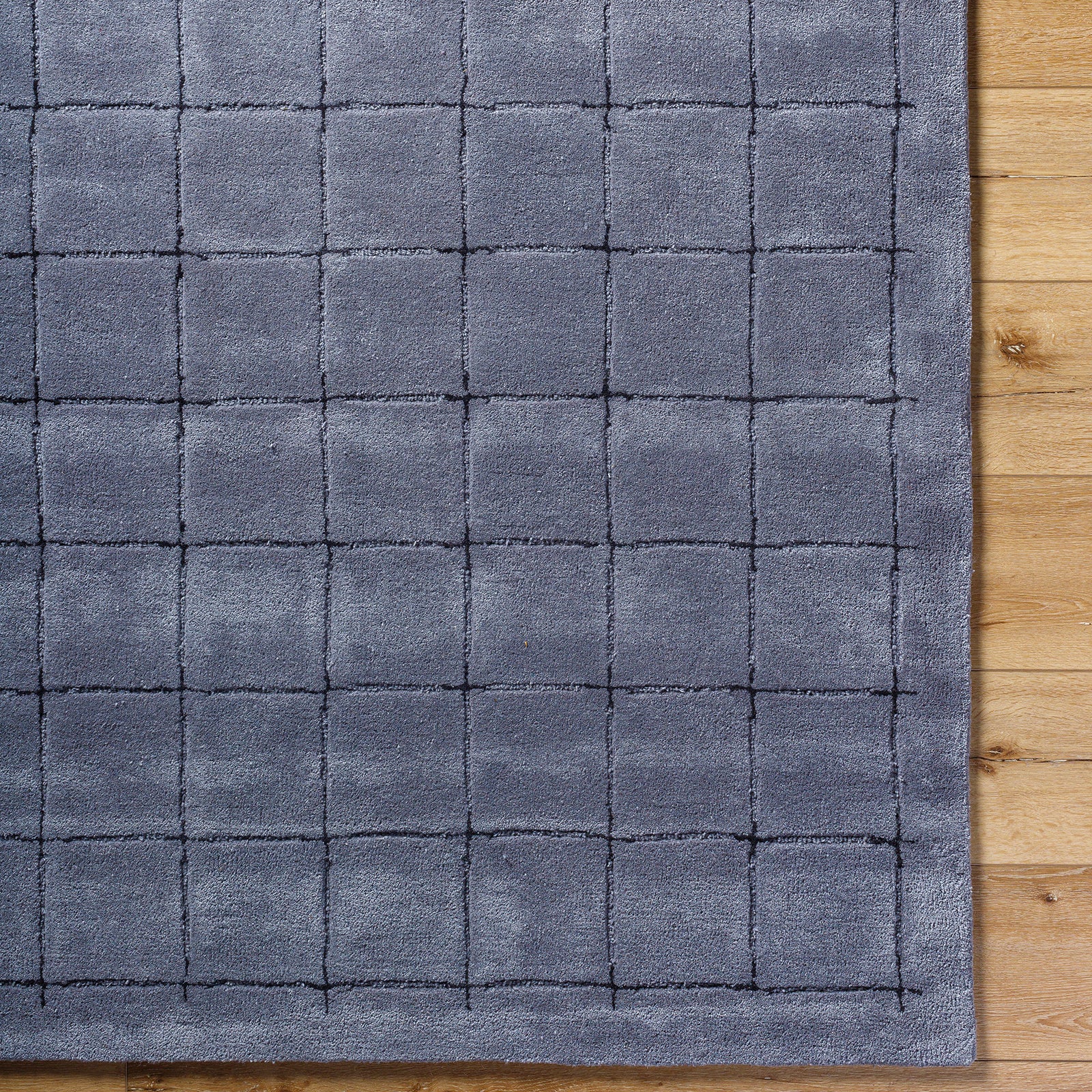 Brook Modern Wool Modern Grey & Charcoal Rug 152x229cm - pile detail