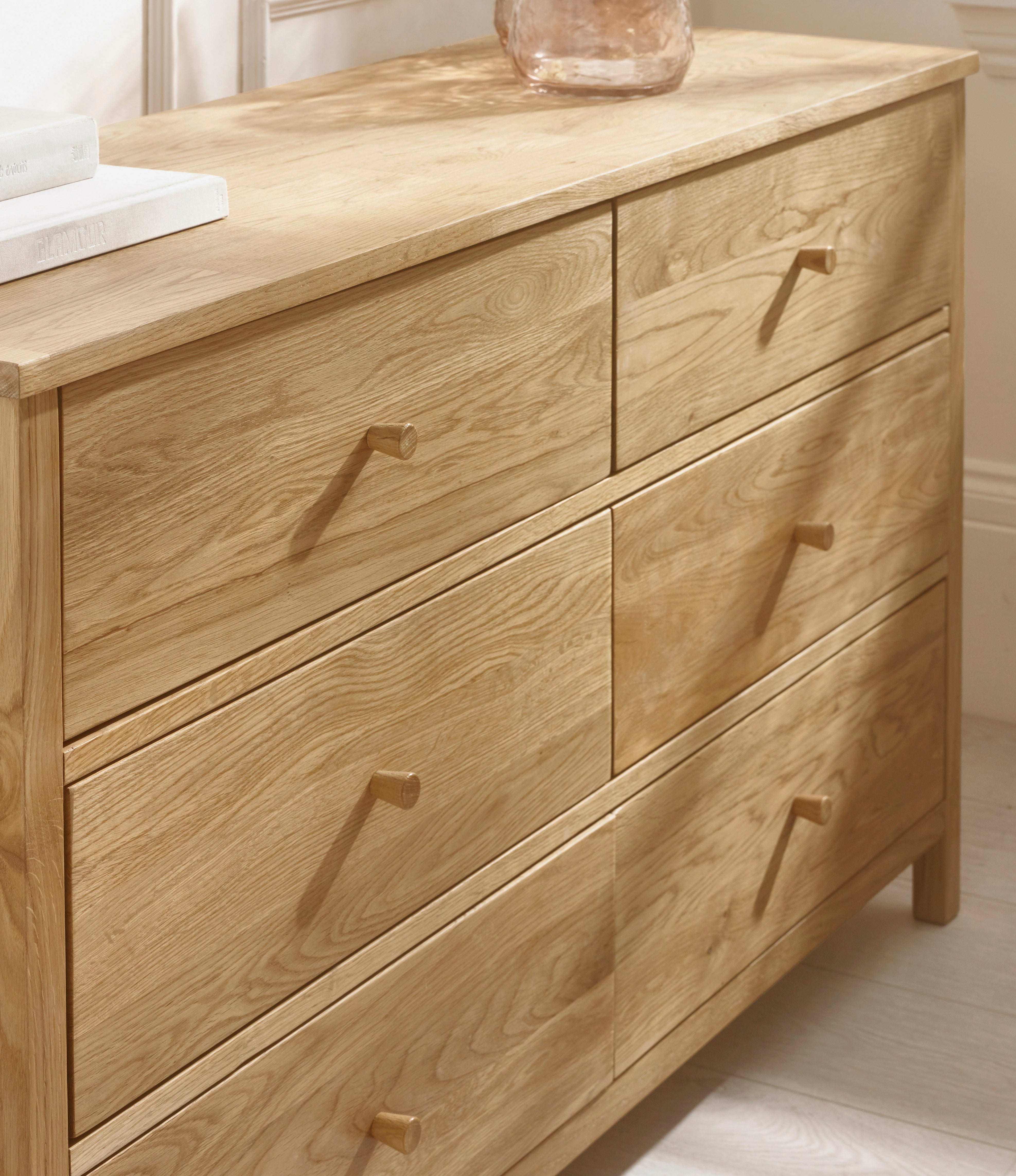 Osborne Solid Oak Wood Chest of Drawers | 6 Drawers