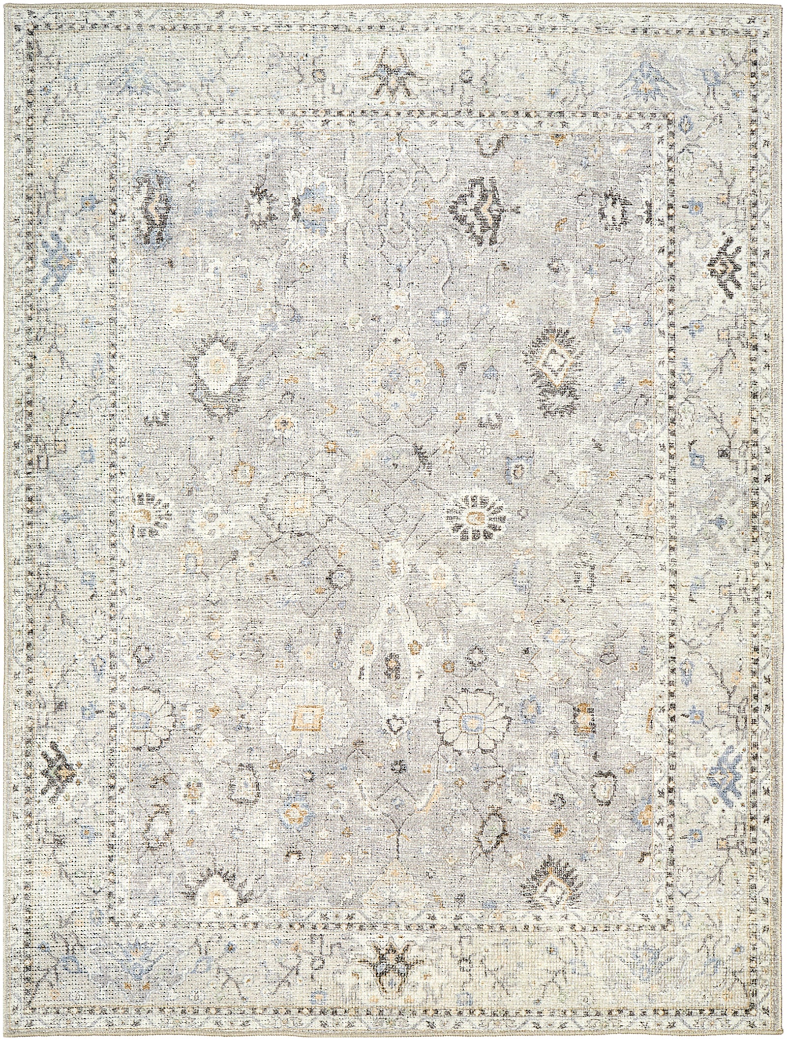 Davina Becki Owens Vintage Traditional Vintage Boho Grey & Medium Grey Polyester Rug 120x170cm - product image