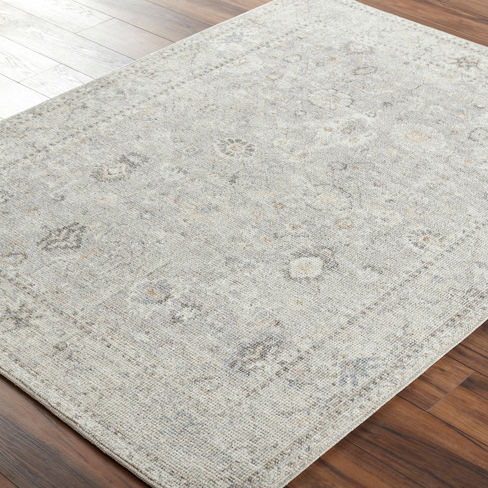 Davina Becki Owens Vintage Traditional Vintage Boho Grey & Medium Grey Polyester Rug 120x170cm - corner detail