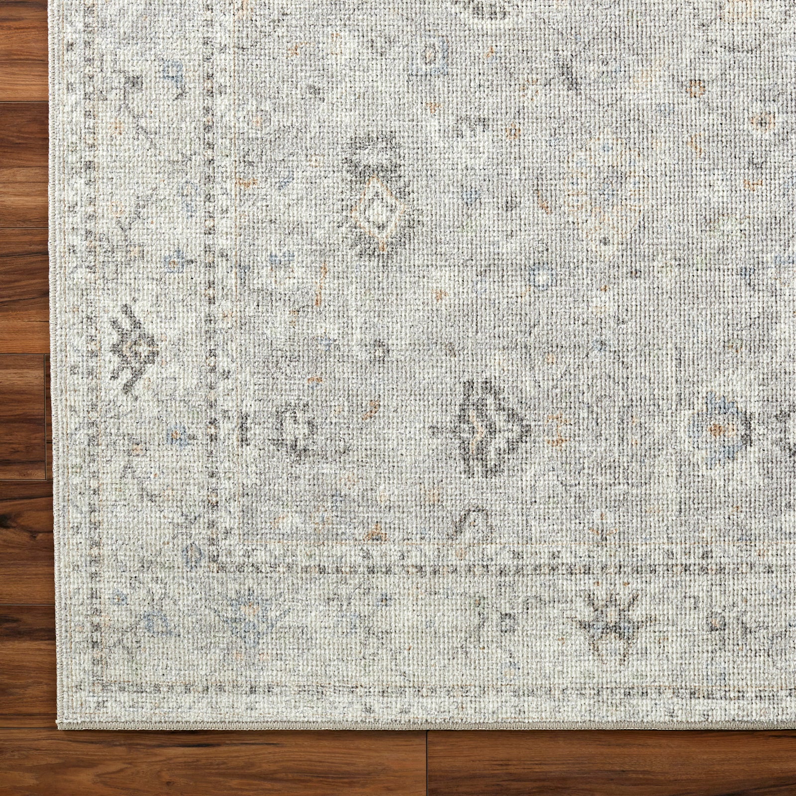 Davina Becki Owens Vintage Traditional Vintage Boho Grey & Medium Grey Polyester Rug 120x170cm - pile detail