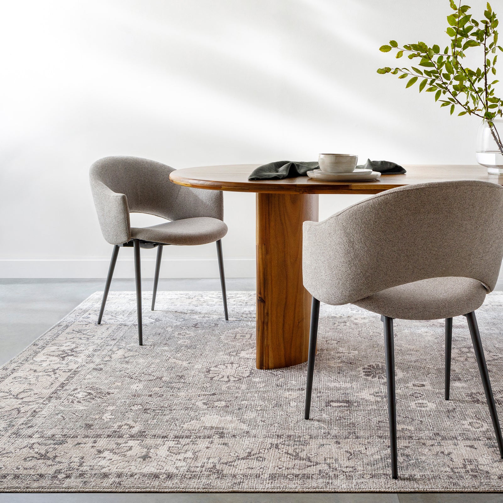 Davina Becki Owens Vintage Traditional Vintage Boho Brown & Medium Grey & Taupe Polyester Rug 120x170cm - room setting