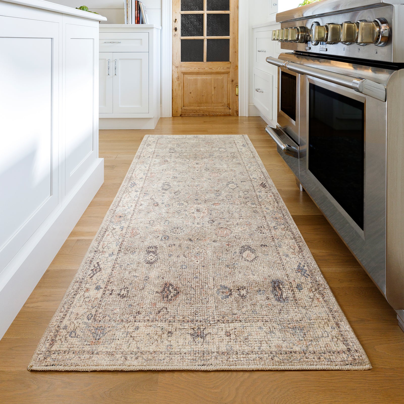 Davina Becki Owens Vintage Traditional Vintage Boho Runner Brown & Medium Grey Polyester Rug 80x220cm - room setting