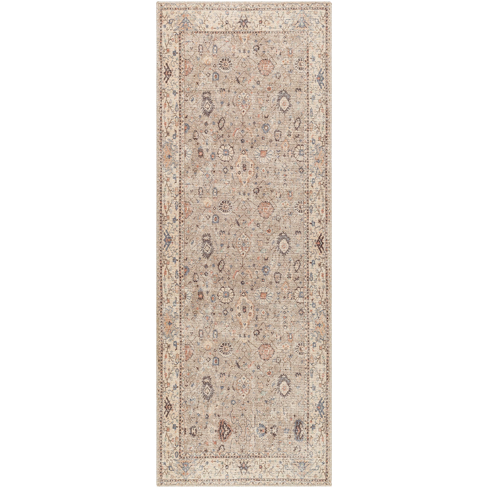 Davina Becki Owens Vintage Traditional Vintage Boho Runner Brown & Medium Grey Polyester Rug 80x220cm - product image