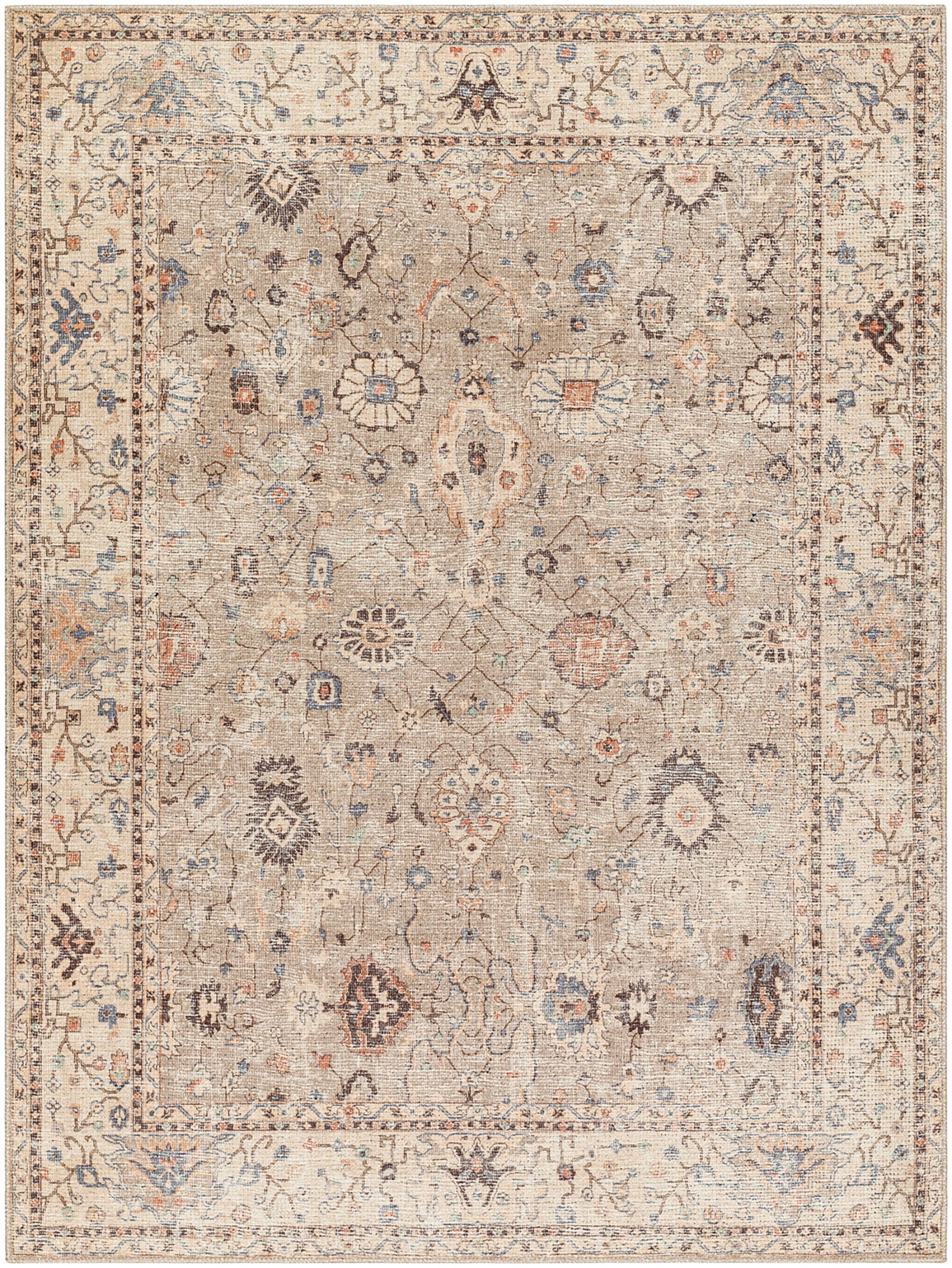 Davina Becki Owens Vintage Traditional Vintage Boho Brown & Medium Grey & Light Beige Polyester Rug 120x170cm - product image