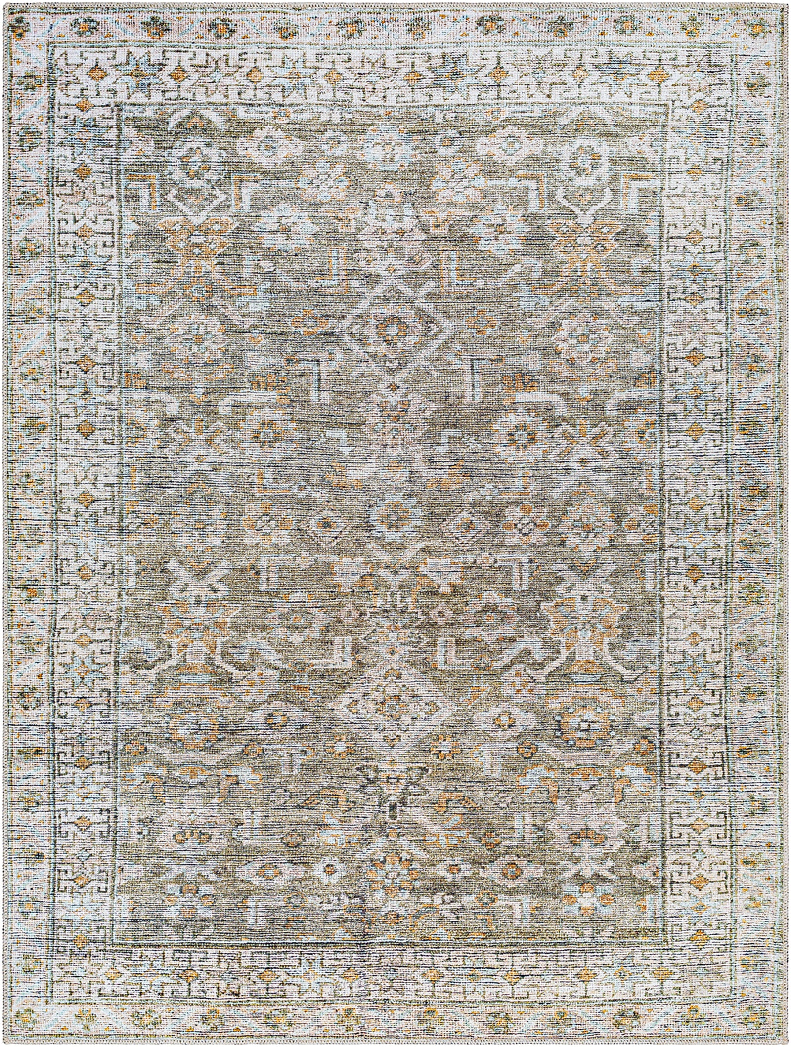 Darling Becki Owens Traditional Washable Grey & Medium Brown & Light Sage Polyester Rug 160x213cm - product image