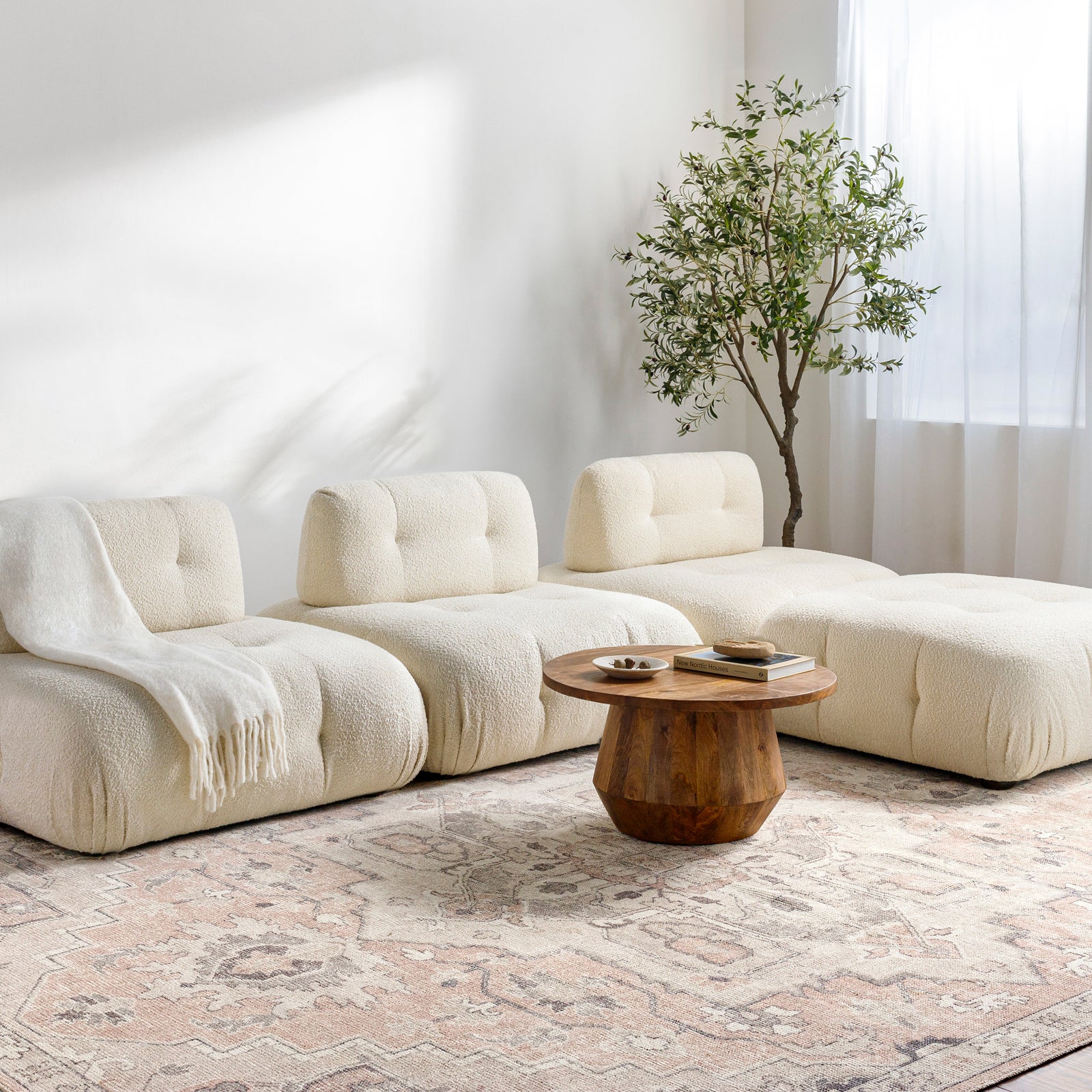 Elle Becki Owens Vintage Traditional Vintage Boho Beige & Tan Polyester Rug 120x170cm - room setting