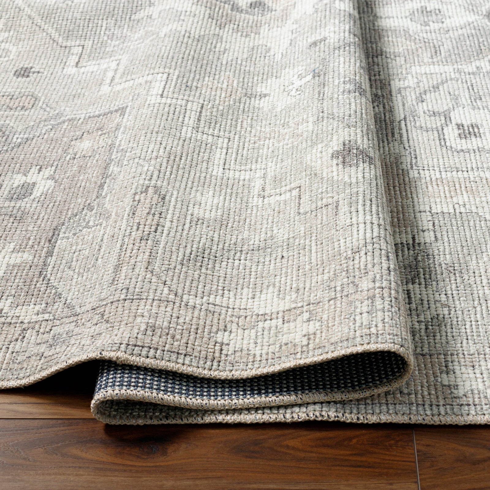 Elle Becki Owens Vintage Traditional Vintage Boho Brown & Sage Polyester Rug 200x275cm - folded detail