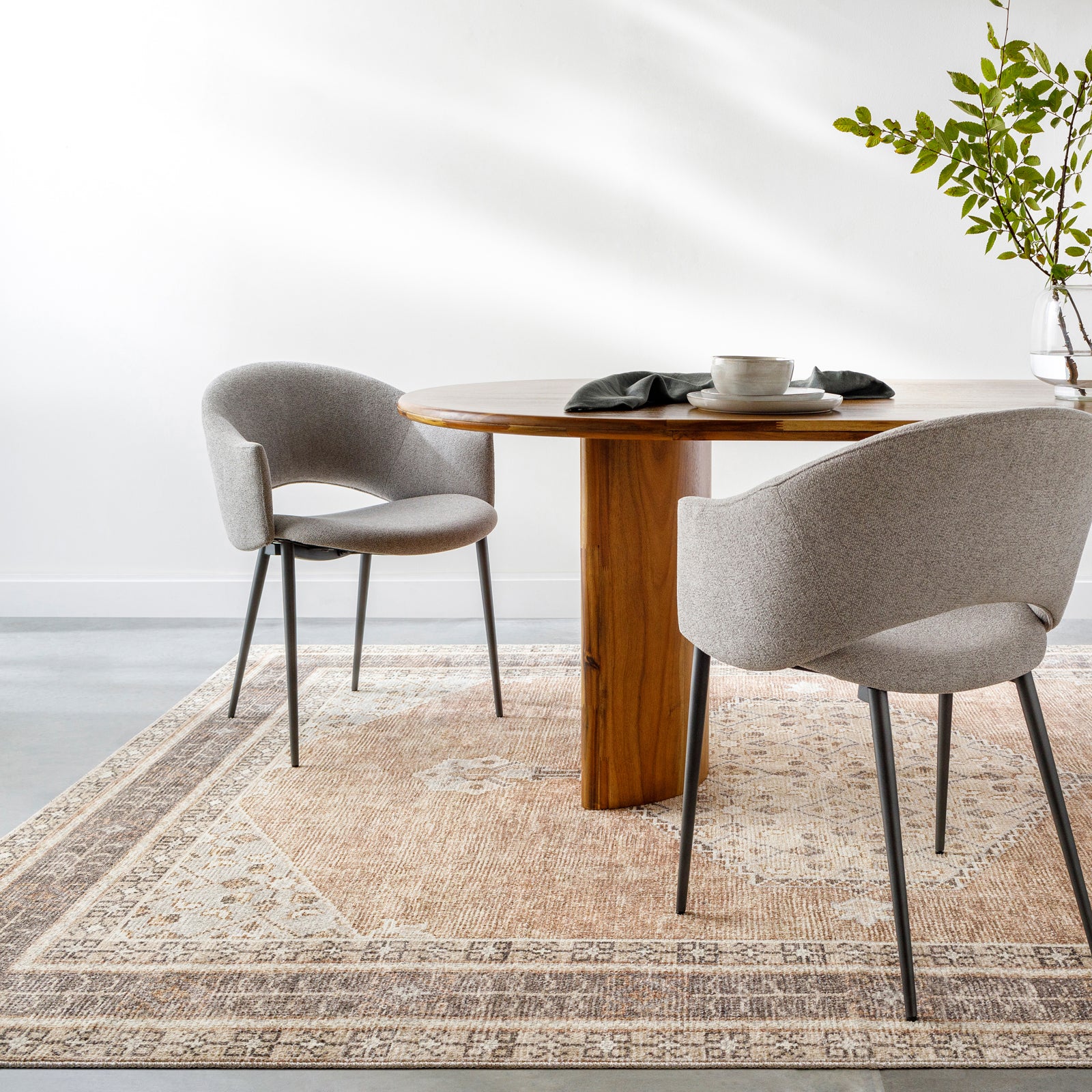 Lila Becki Owens Vintage Traditional Vintage Boho Brown & Tan Polyester Rug 120x170cm - corner detail