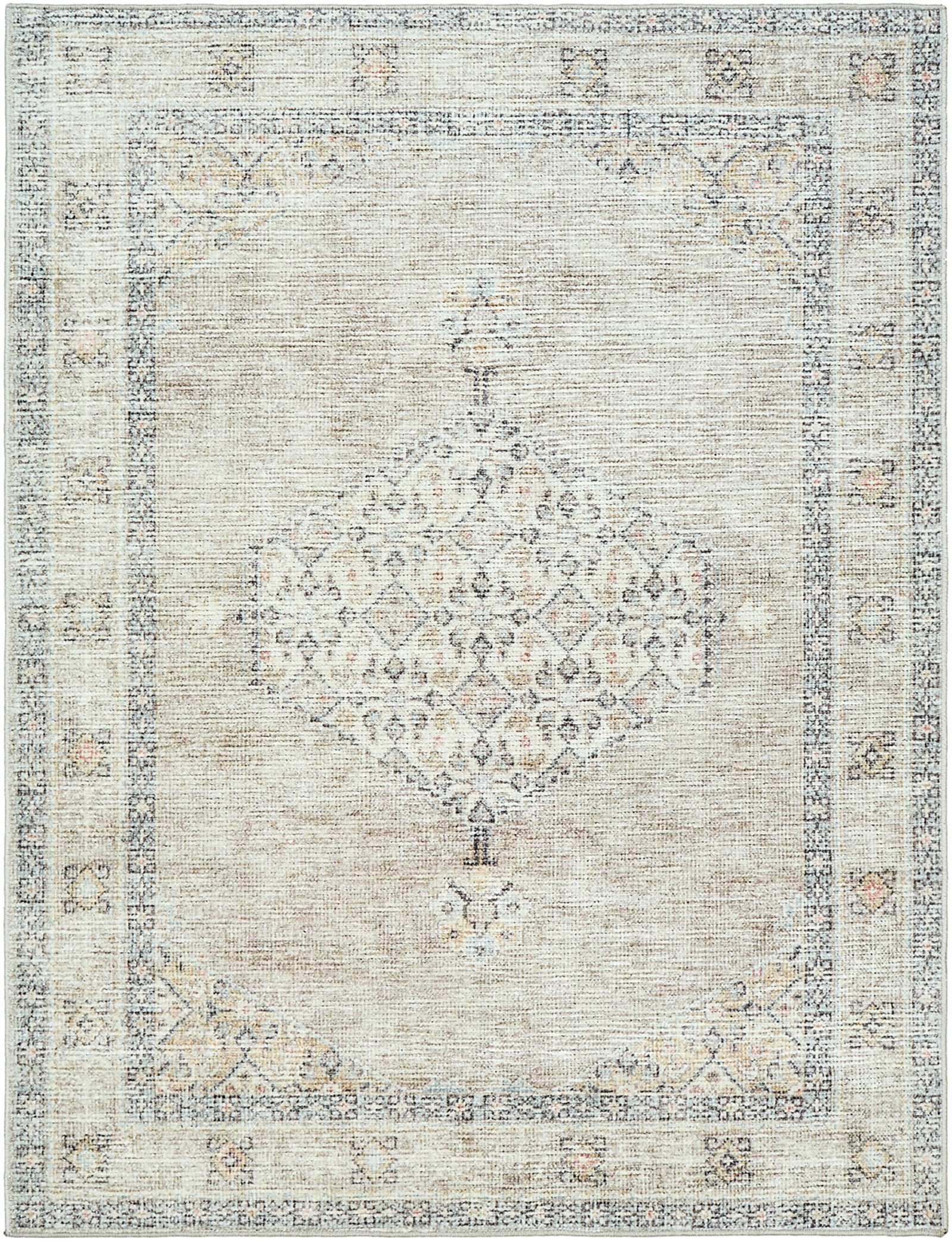 Lila Becki Owens Vintage Traditional Vintage Boho Brown & Off White Polyester Rug 200x275cm - product image